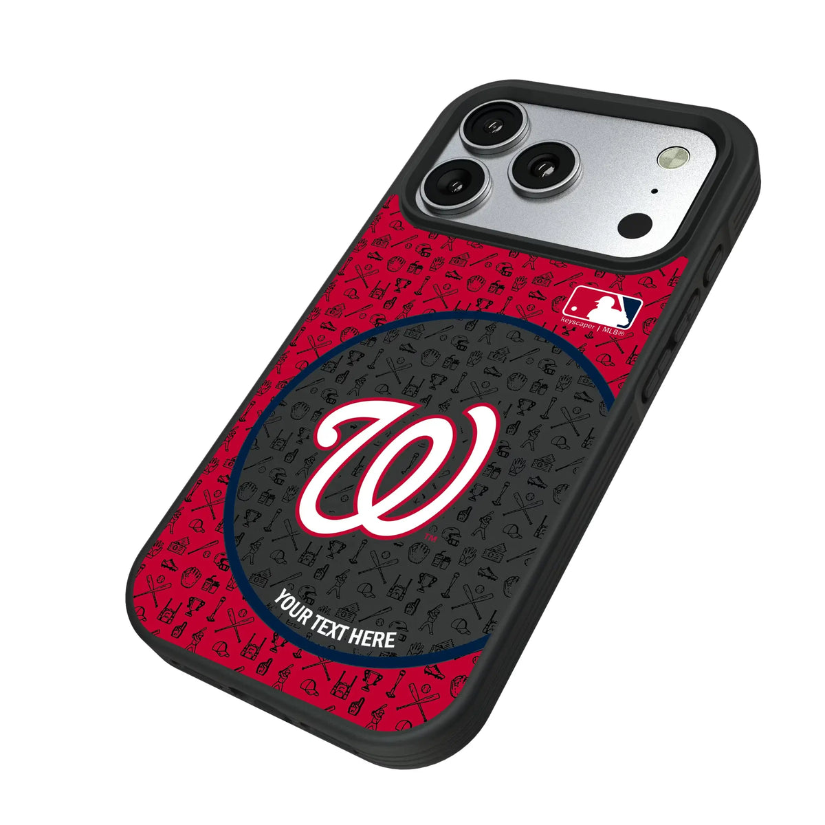 Washington Nationals Personalized Circle iPhone Bump Phone Case for Apple iPhone - Isometric View#Device_iPhone 17 Pro
