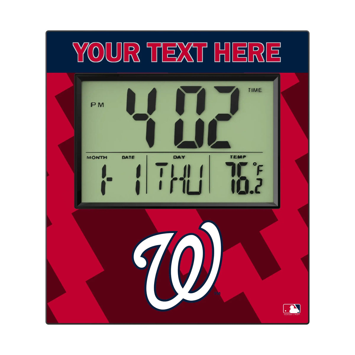 Washington Nationals Personalized Color Block Wall Clock