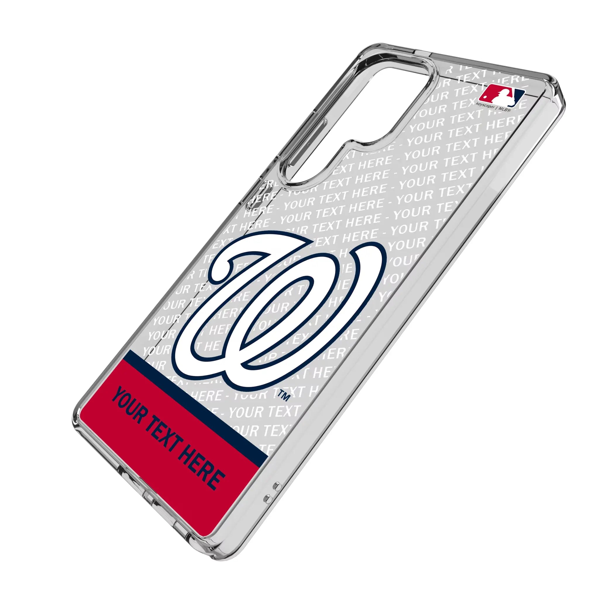Washington Nationals Personalized EndZone Plus Galaxy Clear Phone Case for Samsung Galaxy - Isometric View#Device_Galaxy S25 Ultra