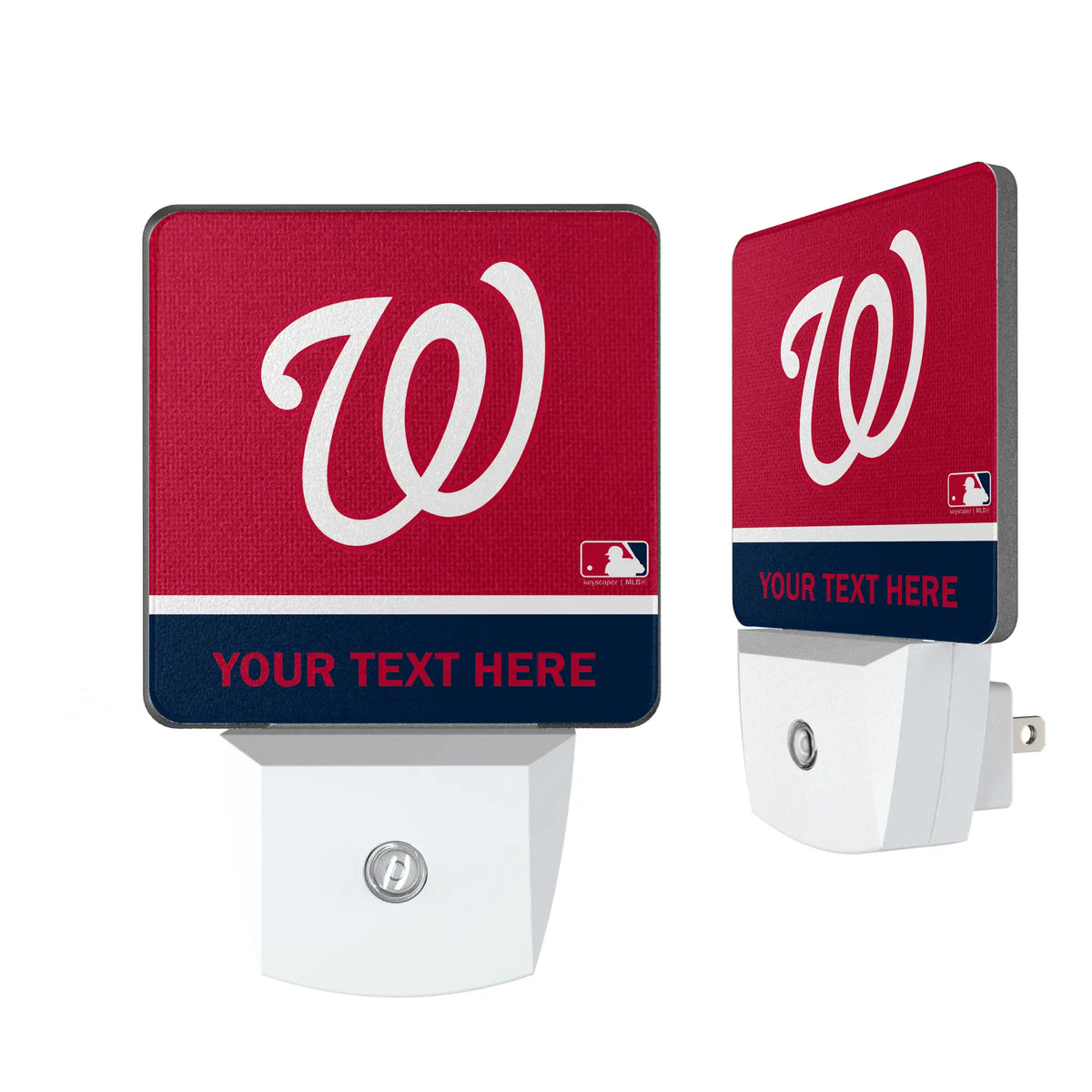 Washington Nationals Personalized Endzone Solid Night Light 2-Pack