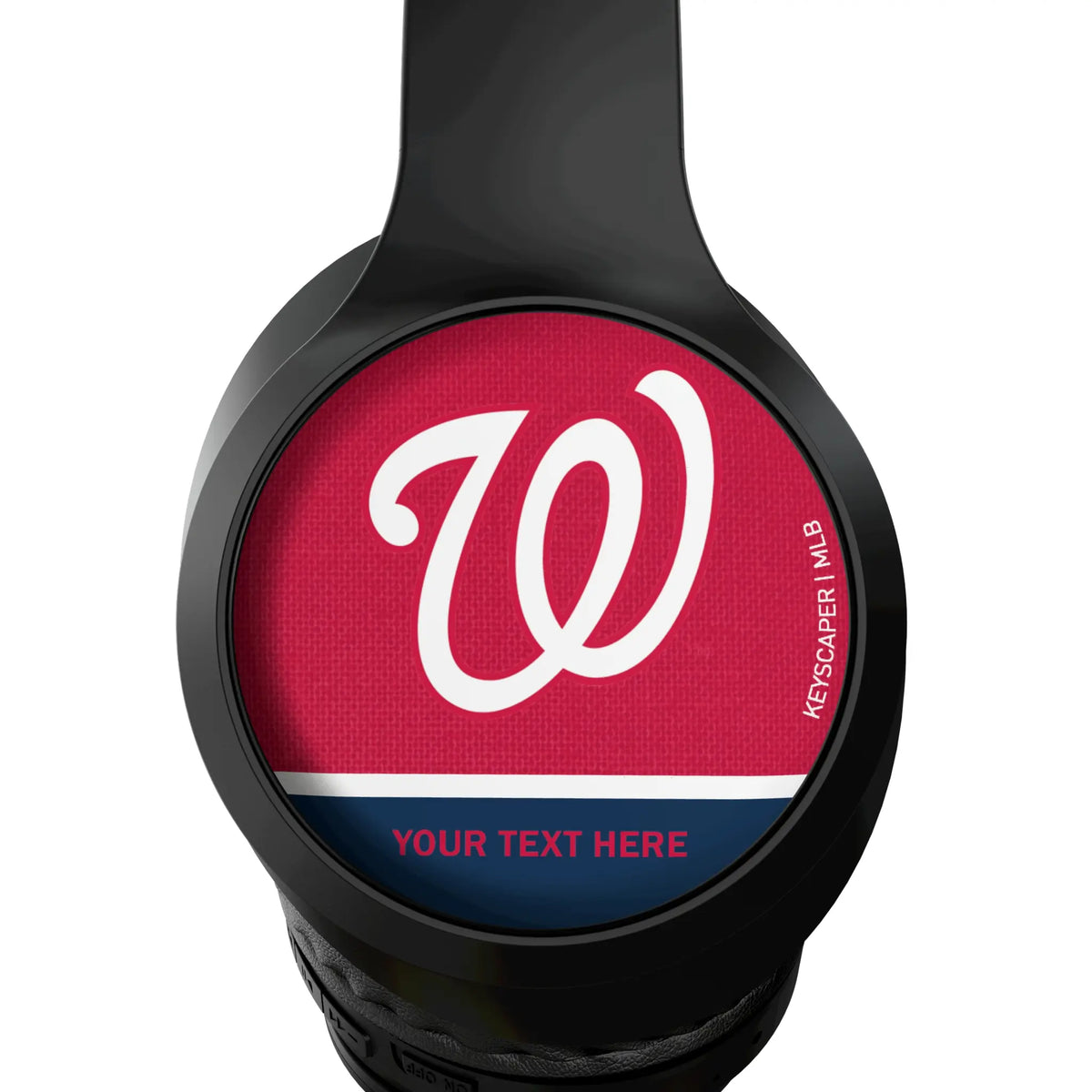 Washington Nationals Personalized Endzone Solid Wireless Over-Ear Headphones With Case - Detail