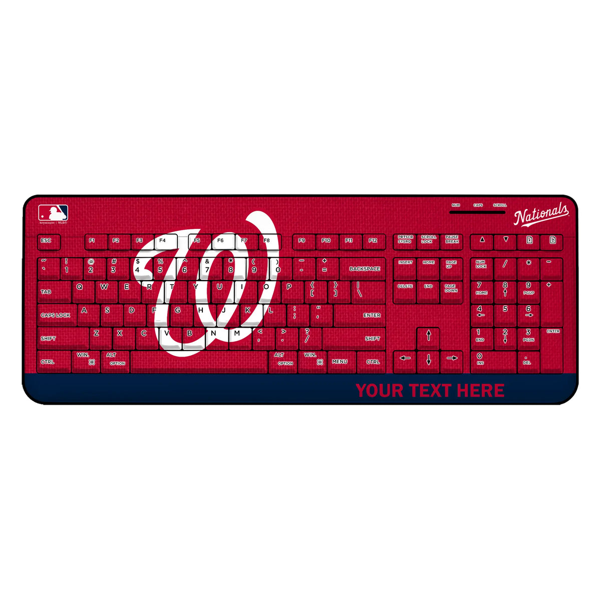 Washington Nationals Personalized Endzone Solid Wireless USB Keyboard