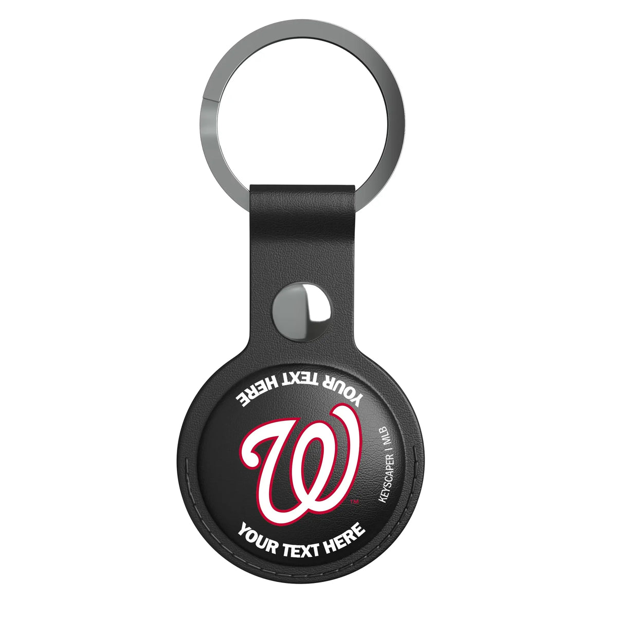 Washington Nationals Personalized Insignia AirTag Black Airtag Holder