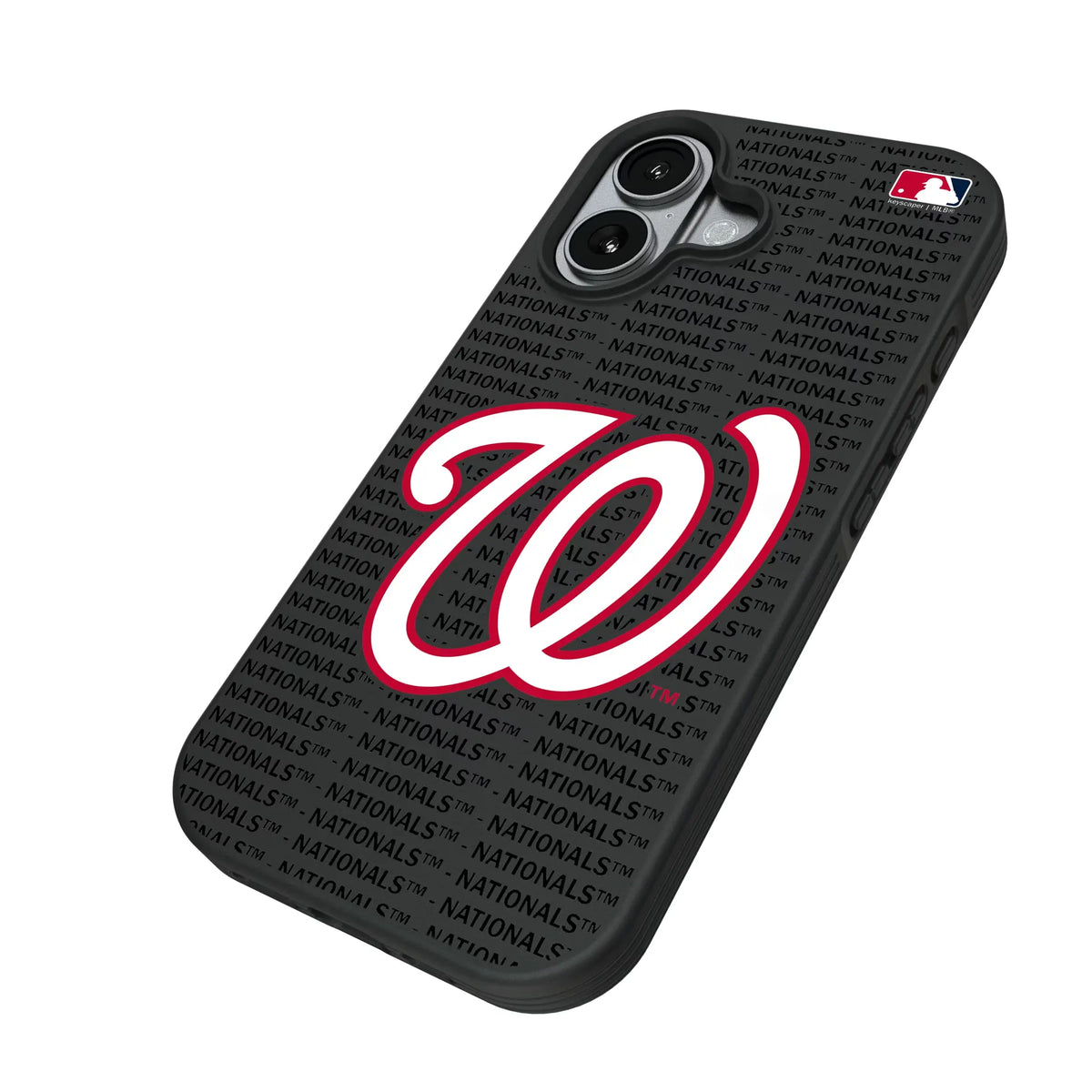 Washington Nationals Text Backdrop iPhone Bump Phone Case for Apple iPhone - Isometric View#Device_iPhone 17