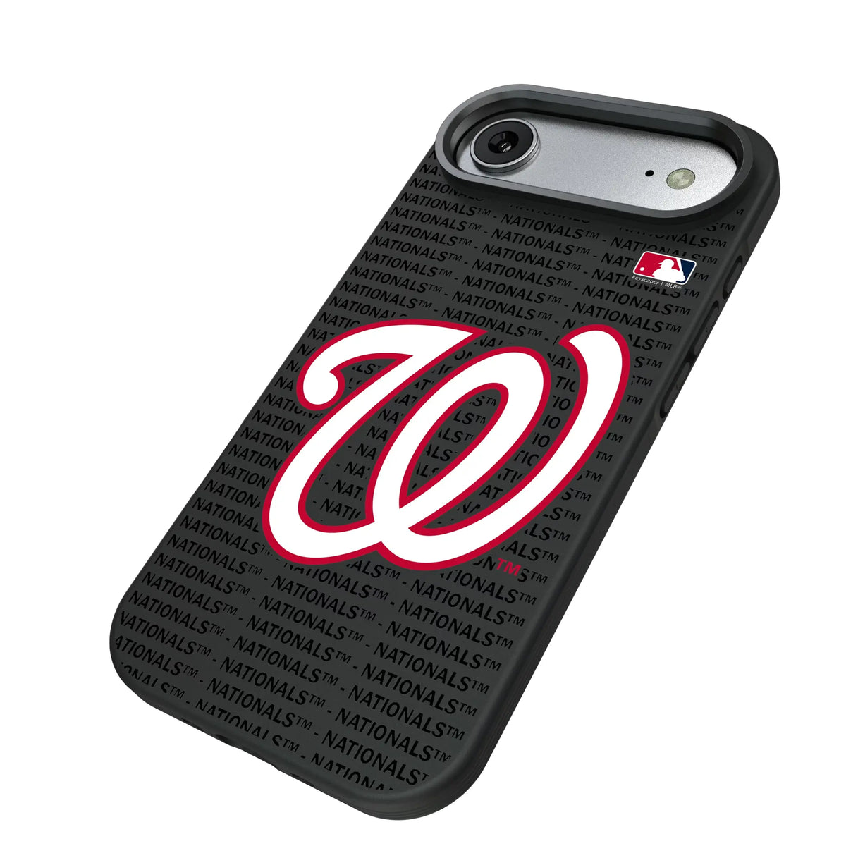 Washington Nationals Text Backdrop iPhone Bump Phone Case for Apple iPhone - Isometric View#Device_iPhone Air