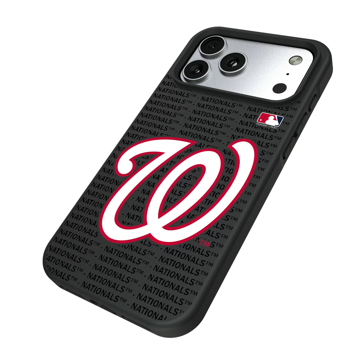 Washington Nationals Text Backdrop iPhone Bump Phone Case for Apple iPhone - Isometric View#Device_iPhone 17 Pro Max