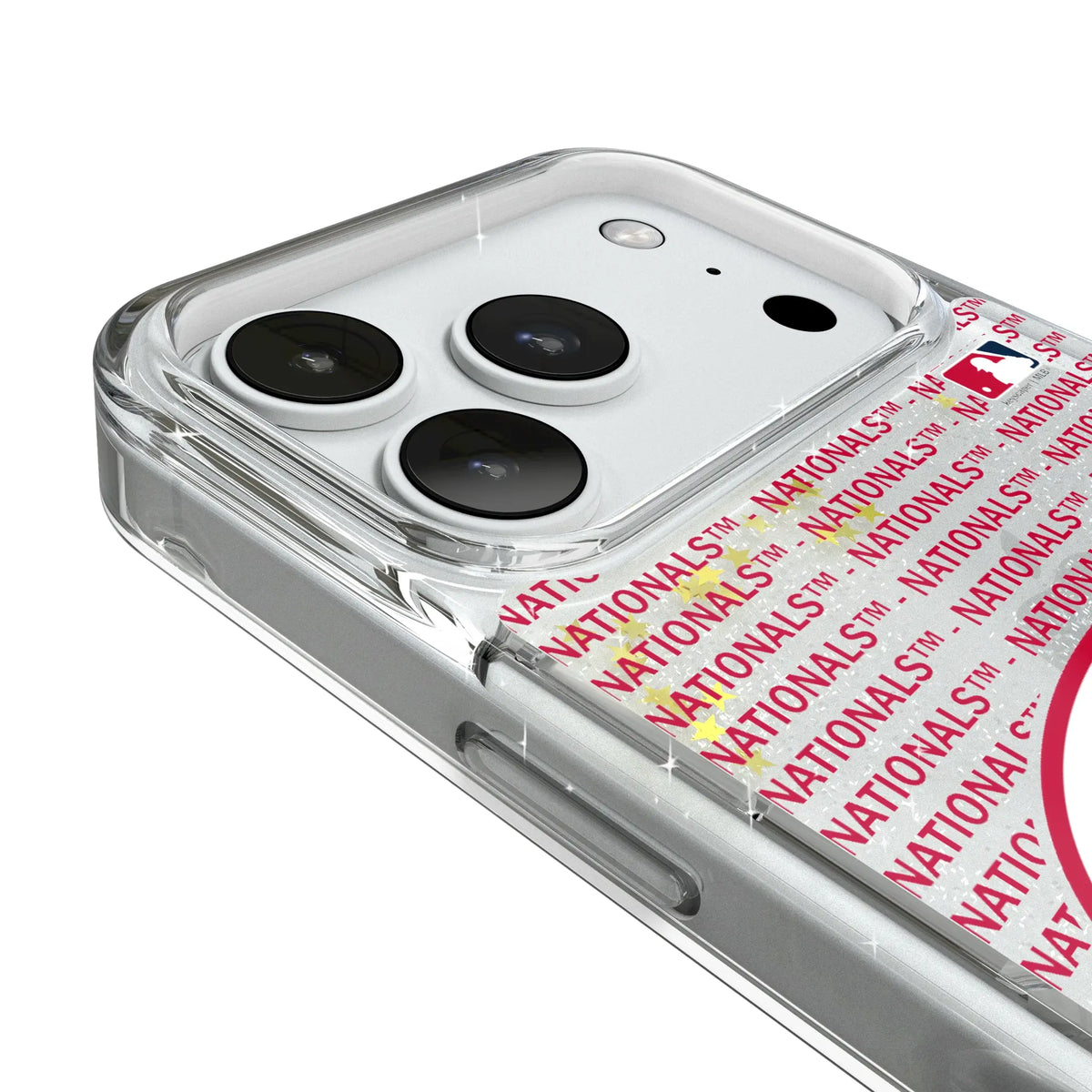 Washington Nationals Text Backdrop iPhone Glitter Phone Case for Apple iPhone - Detail#Device_iPhone 18 Pro