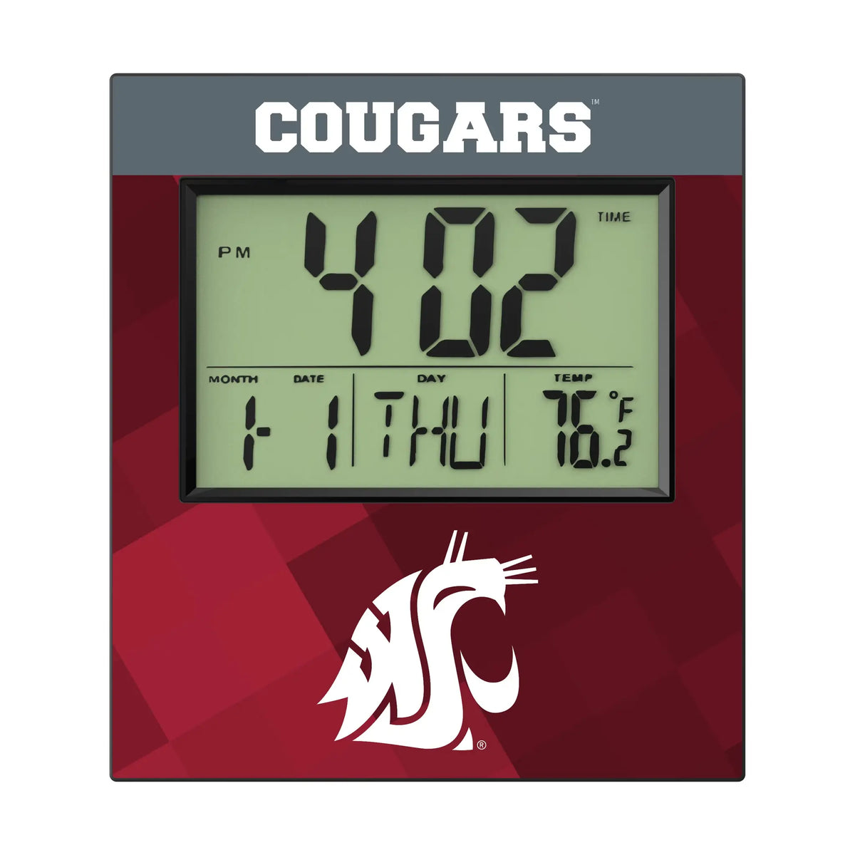 Washington State University Cougars Color Block Wall Clock