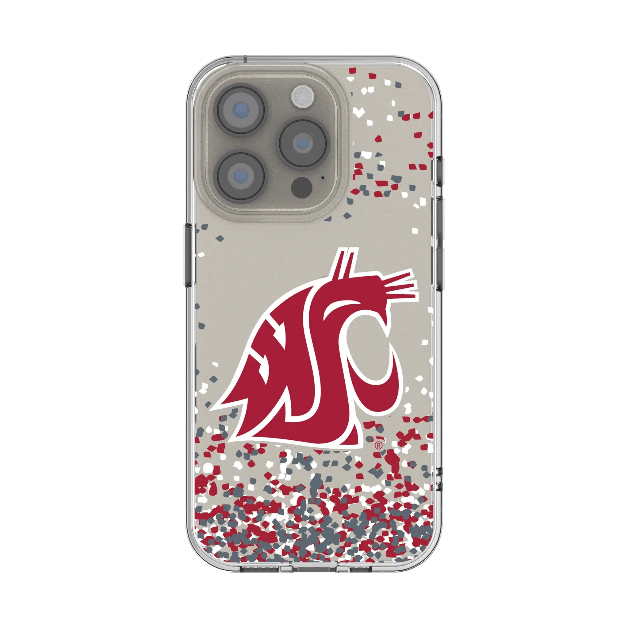 Washington State University Cougars Confetti iPhone Clear Phone Case for Apple iPhone