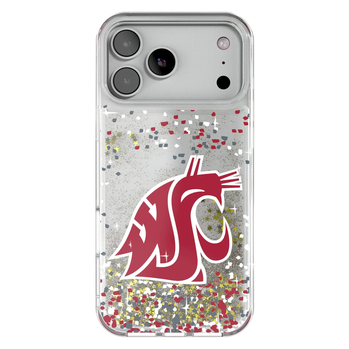 Washington State University Cougars Confetti Glitter Phone Case for Apple iPhone