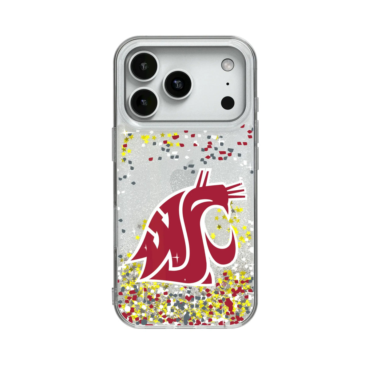 Washington State University Cougars Confetti Glitter Phone Case for Apple iPhone