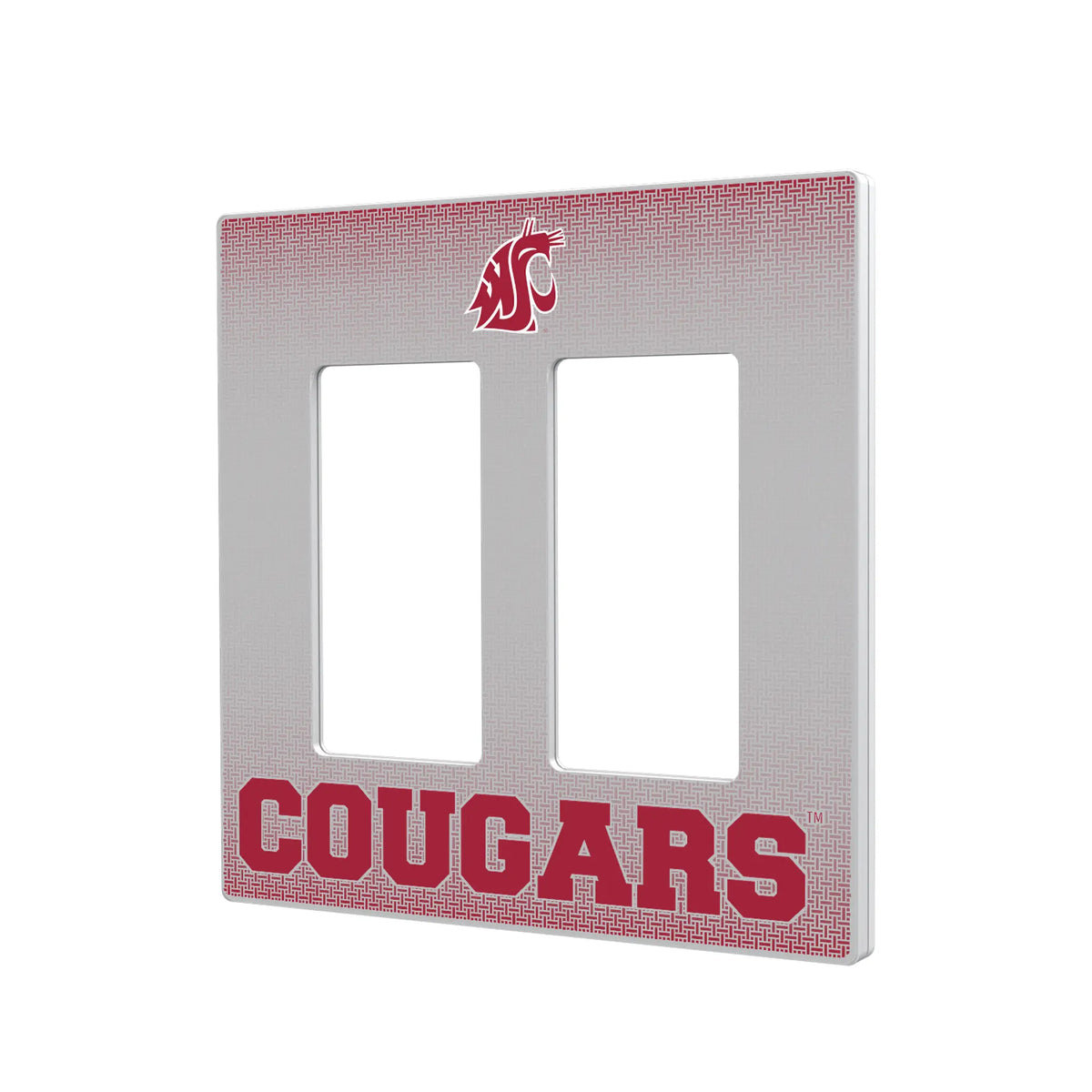 Washington State University Cougars Linen Hidden-Screw Light Switch Plate#Style_Double Rocker