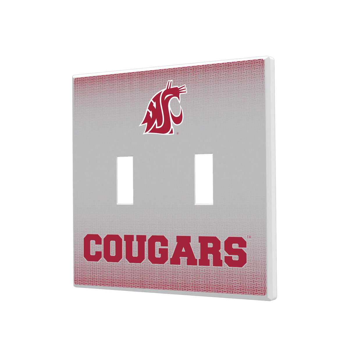 Washington State University Cougars Linen Hidden-Screw Light Switch Plate#Style_Double Toggle