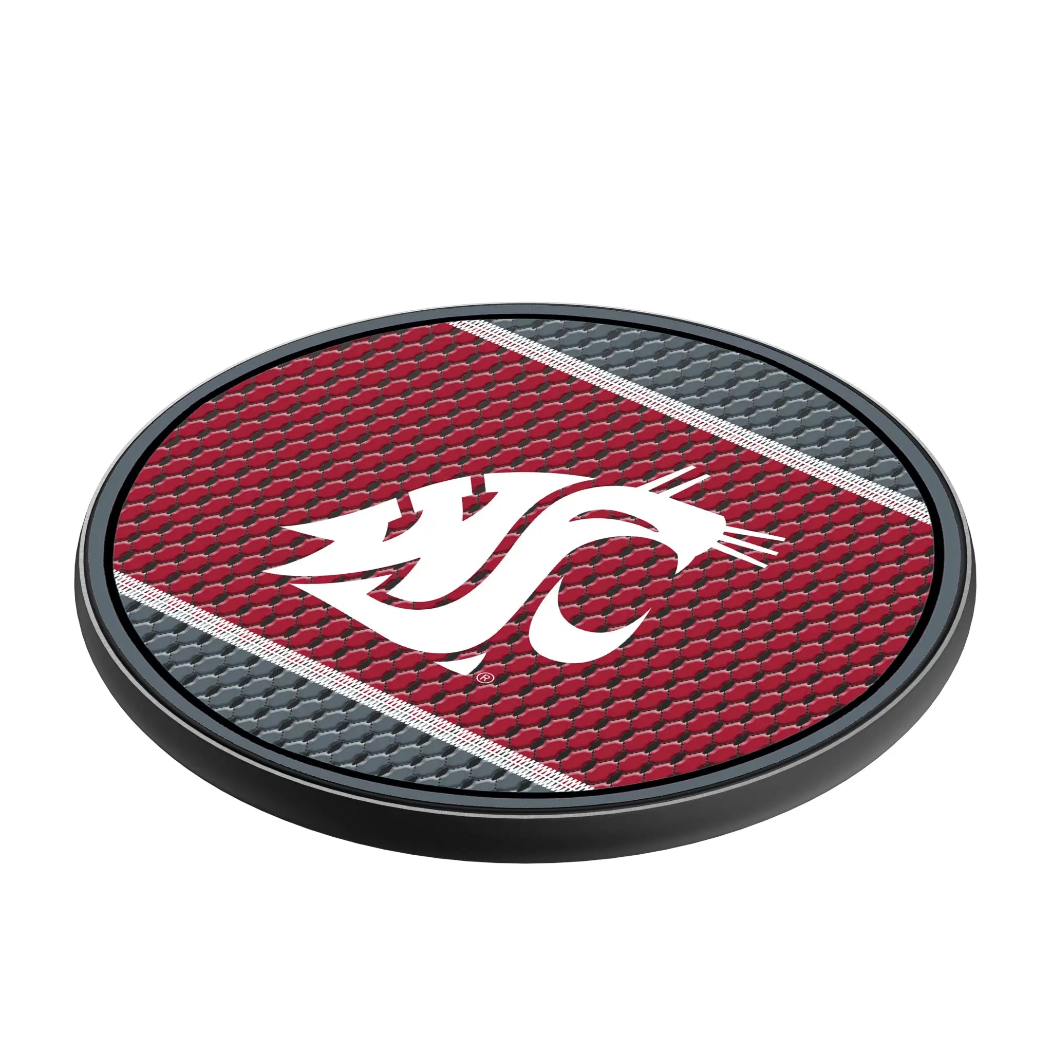 Washington State University Cougars Mesh 15-Watt Wireless Charger - Isometric View