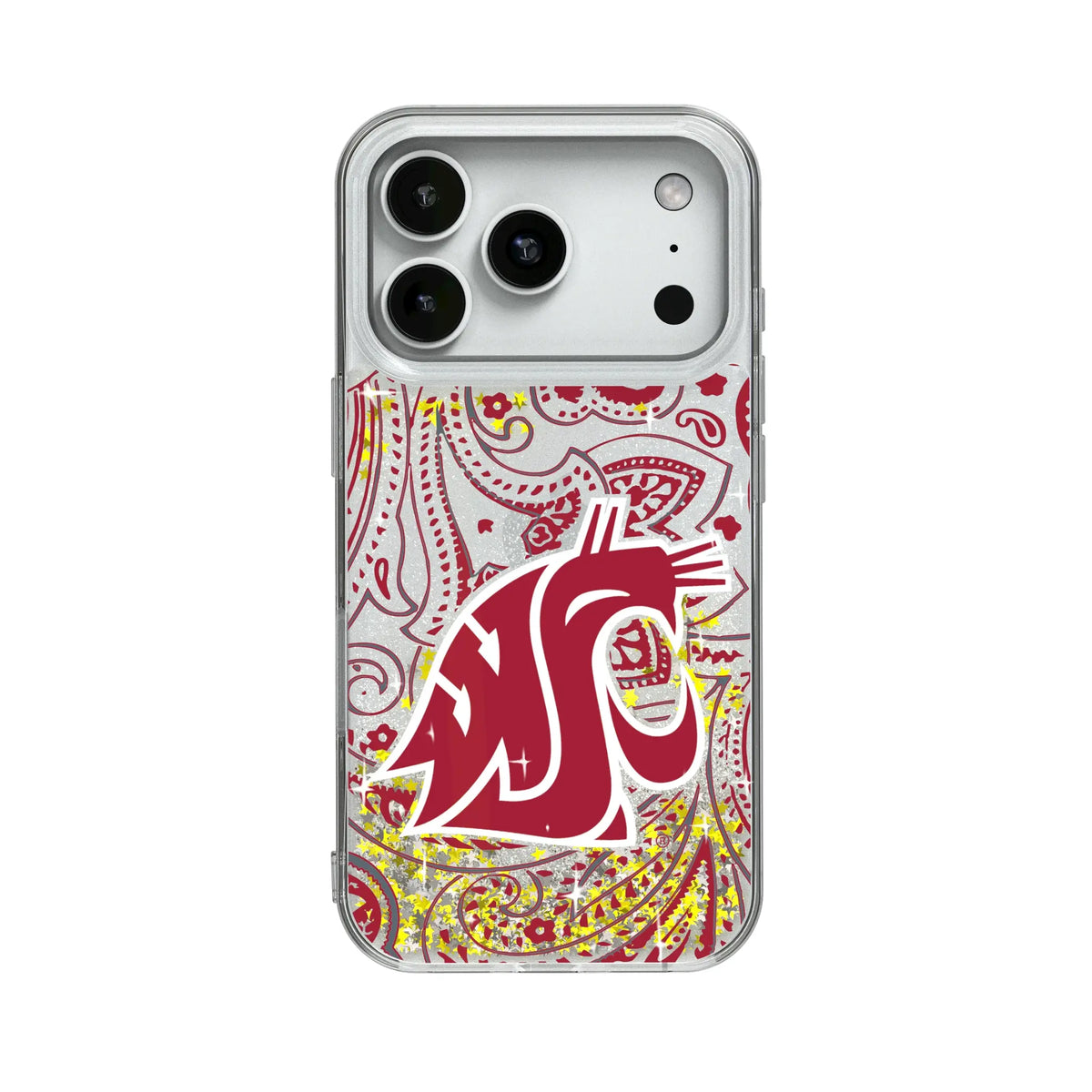 Washington State University Cougars Paisley Glitter Phone Case for Apple iPhone
