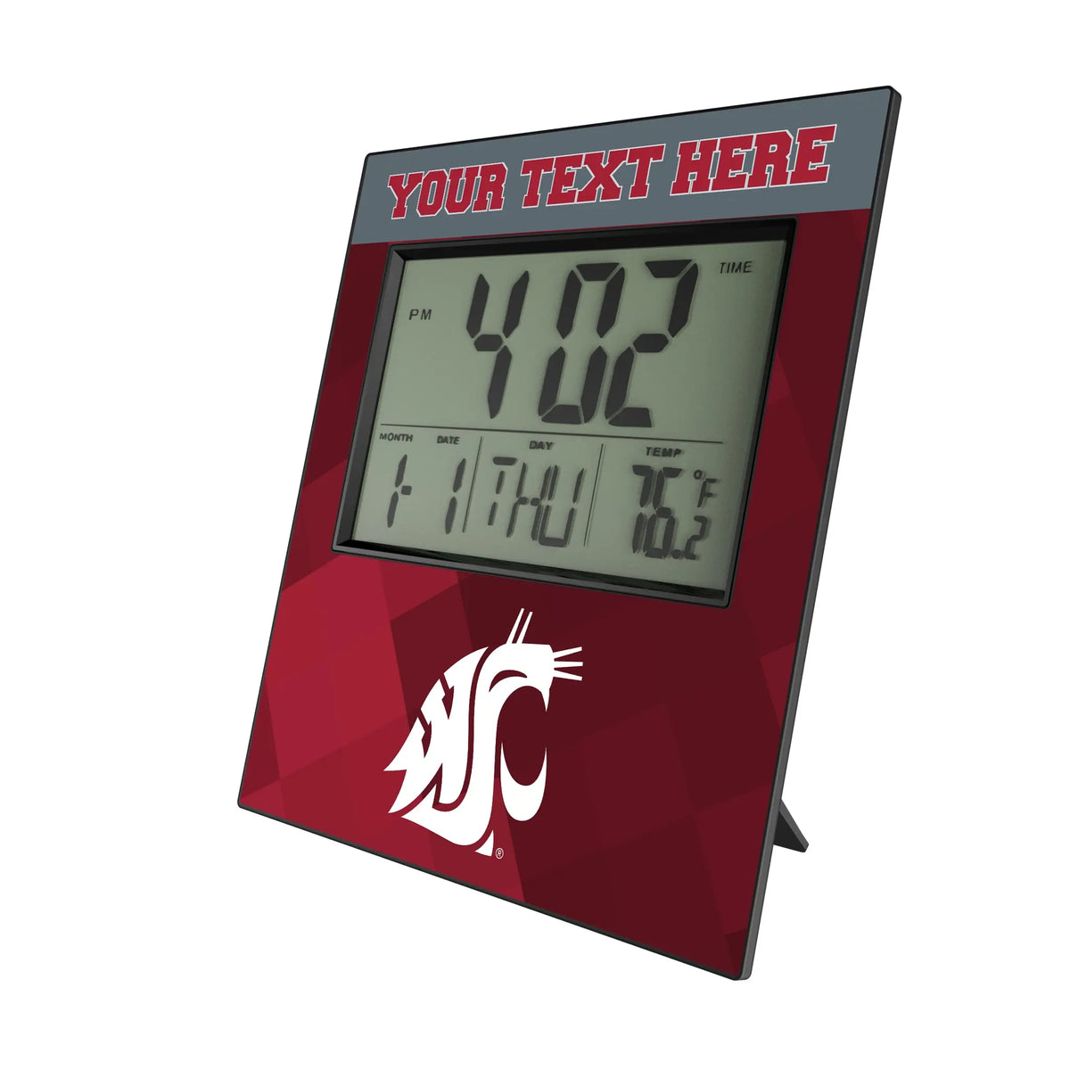 Washington State University Cougars Personalized Color Block Wall Clock