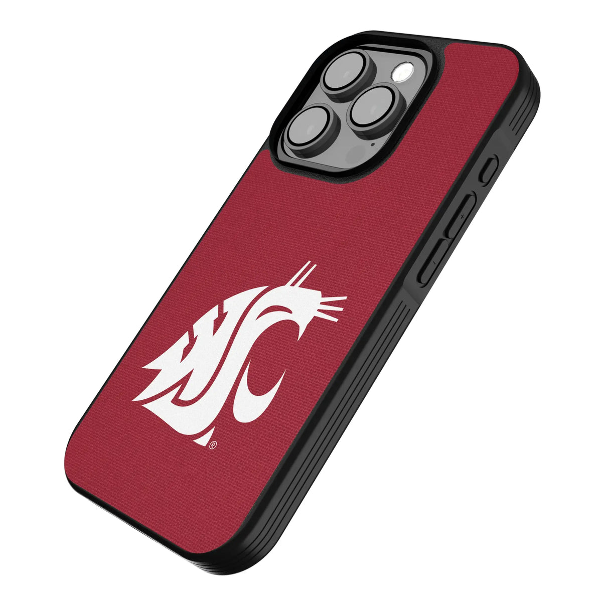 Washington State University Cougars Solid iPhone Bump Phone Case for Apple iPhone - Isometric View