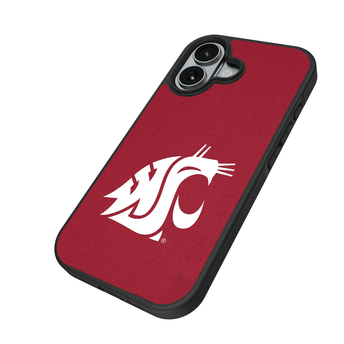 Washington State University Cougars Solid iPhone Bump Phone Case for Apple iPhone - Isometric View#Device_iPhone 17
