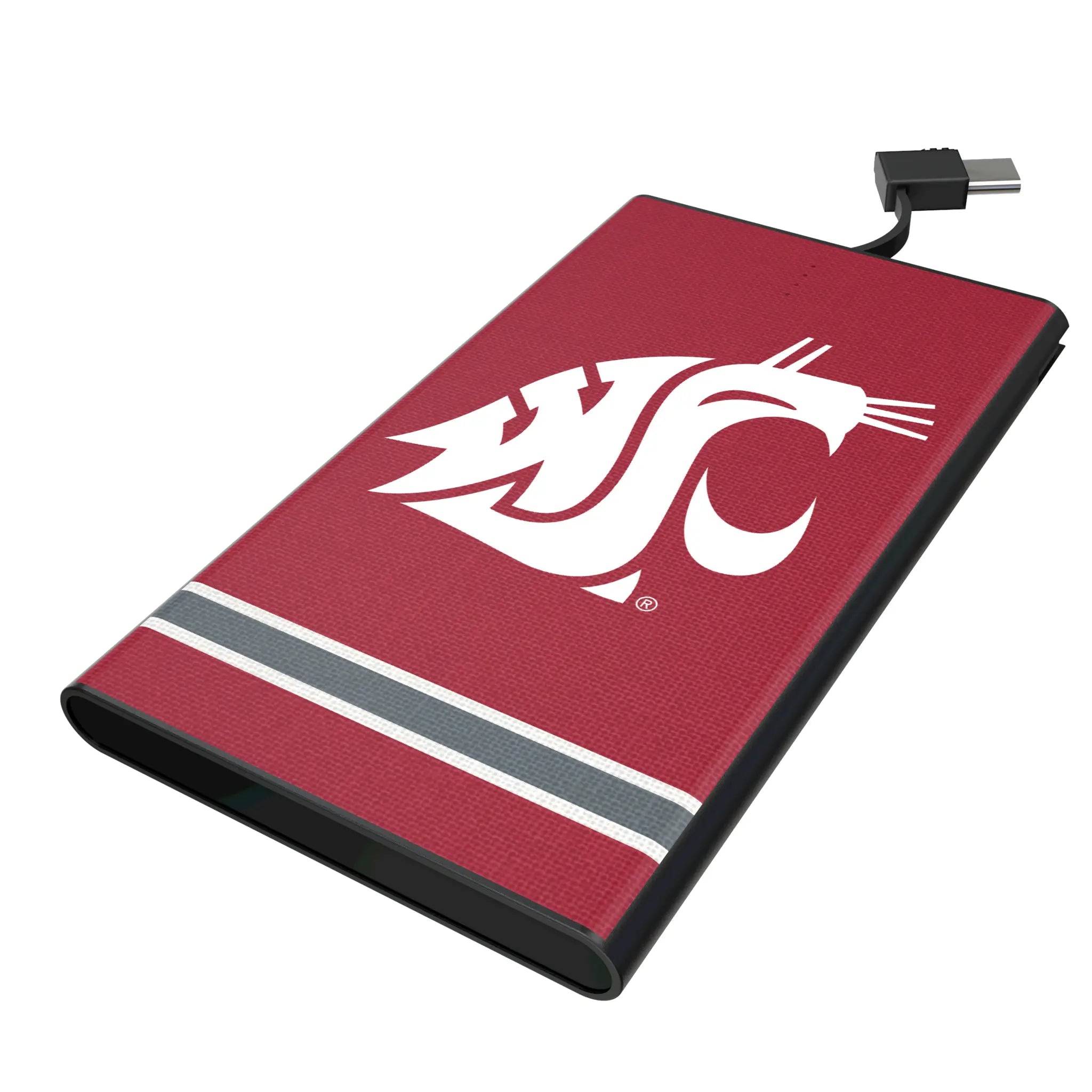 Washington State University Cougars Stripe 5000mAh Flat Power Bank