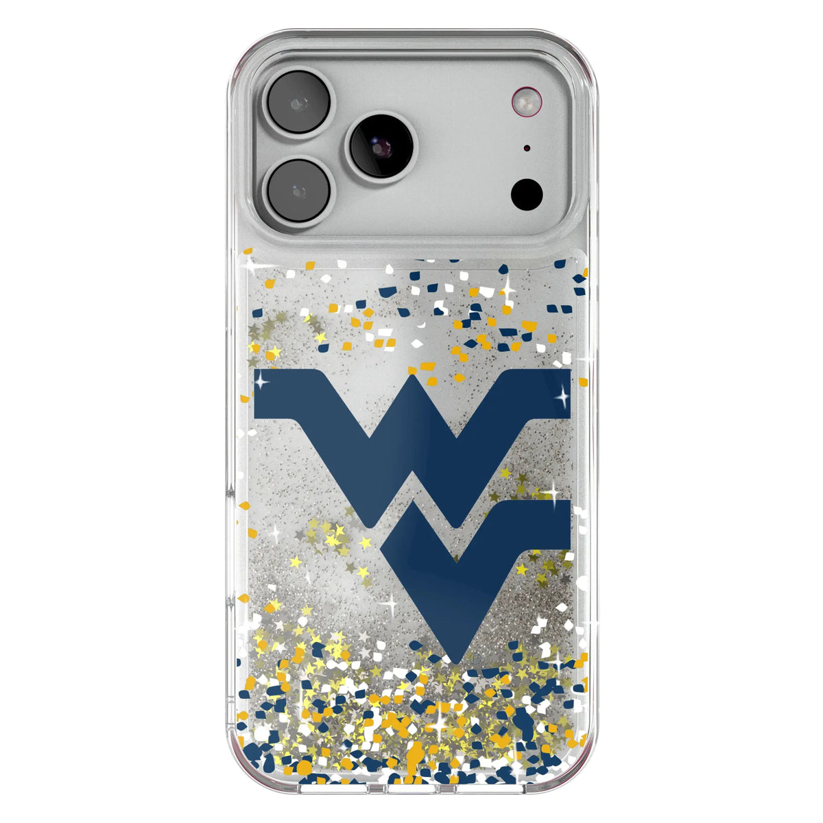 West Virginia University Mountaineers Confetti Glitter Phone Case for Apple iPhone