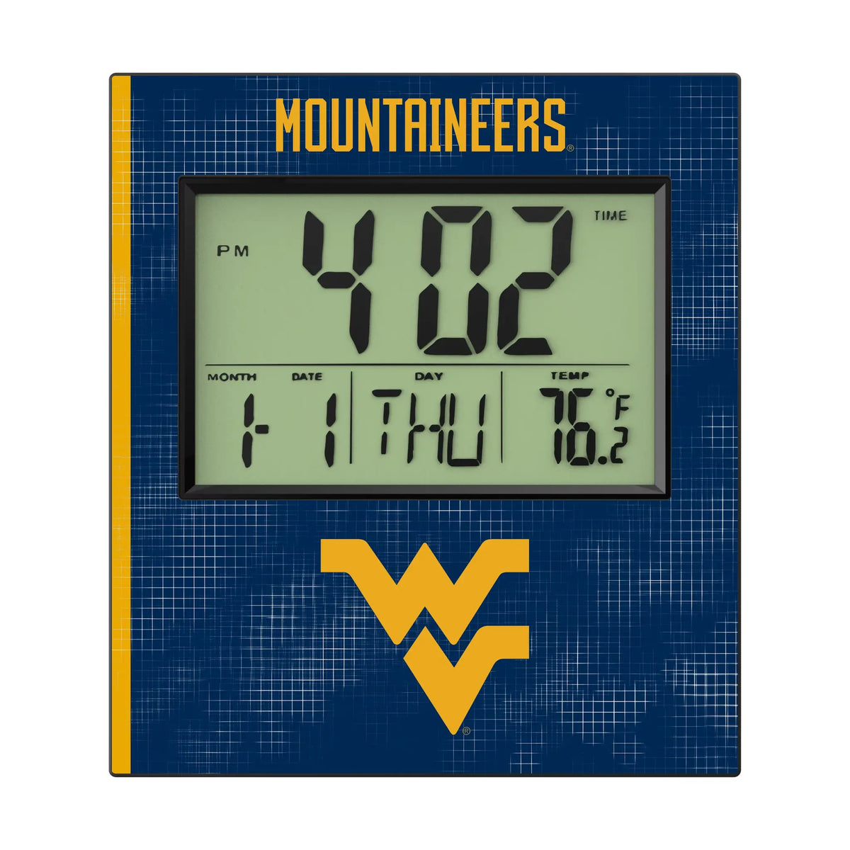 West Virginia University Mountaineers Hatch Wall Clock