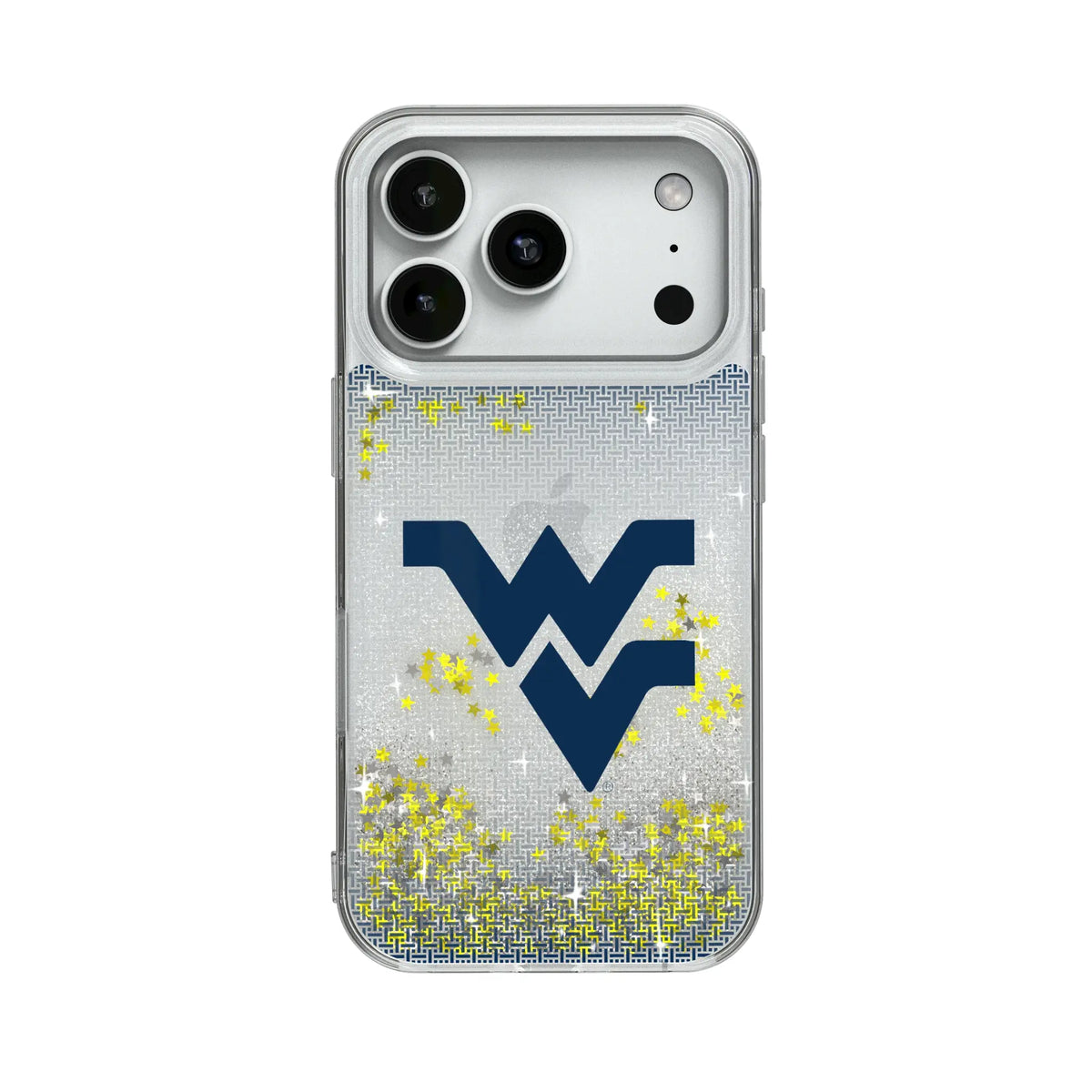 West Virginia University Mountaineers Linen Glitter Phone Case for Apple iPhone