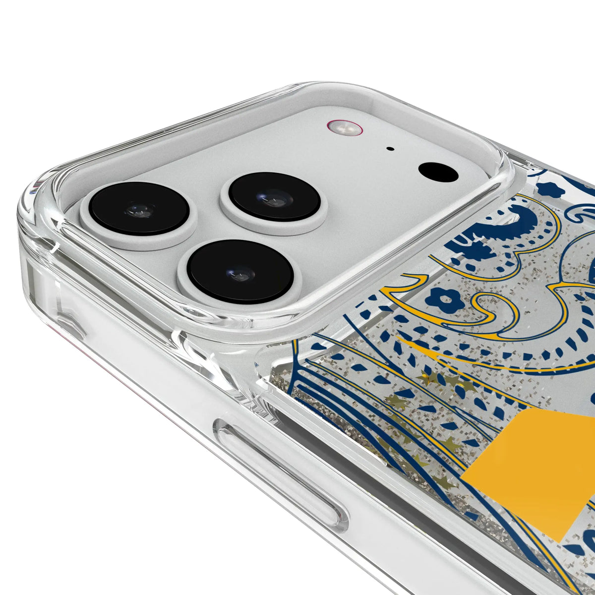 West Virginia University Mountaineers Paisley iPhone Glitter Phone Case for Apple iPhone - Detail#Device_iPhone 18 Pro Max