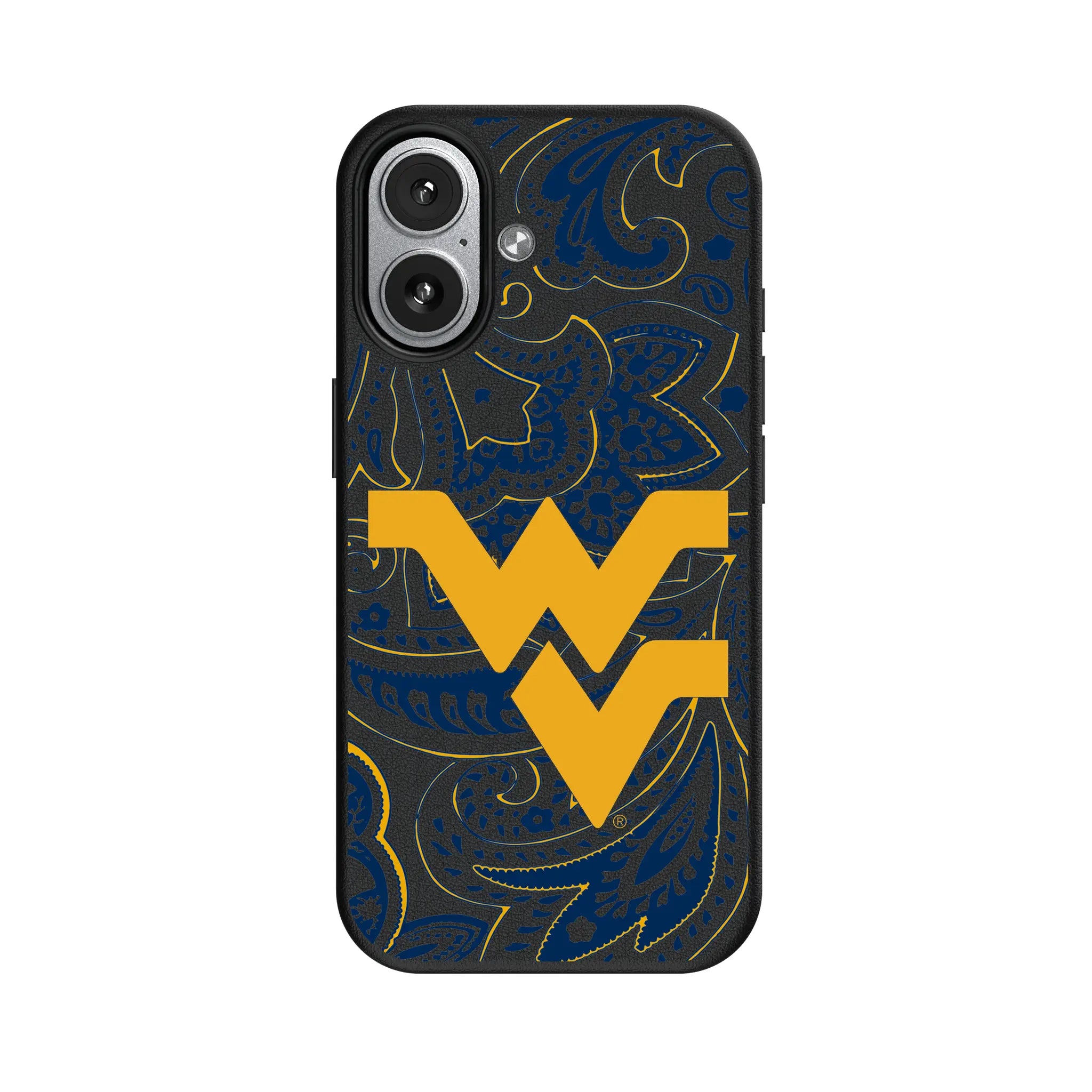 West Virginia University Mountaineers Paisley iPhone MagSafe Compatible Phone Case for Apple iPhone#Device_iPhone 17
