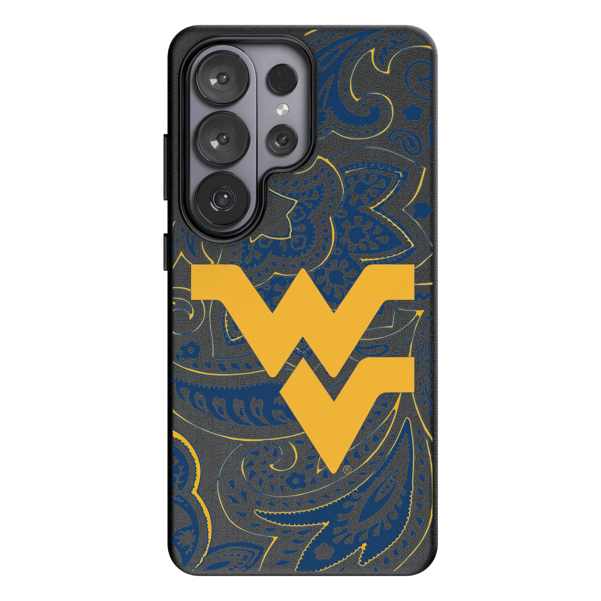 West Virginia University Mountaineers Paisley Galaxy MagSafe Compatible Phone Case for Samsung Galaxy#Device_Galaxy S26 Ultra