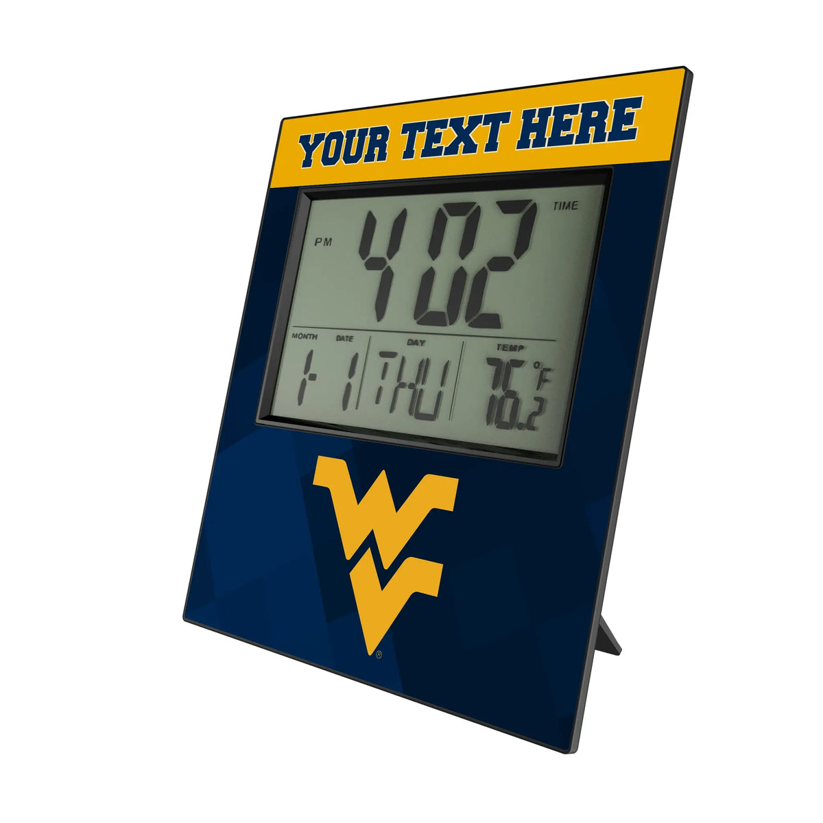 West Virginia University Mountaineers Personalized Color Block Wall Clock