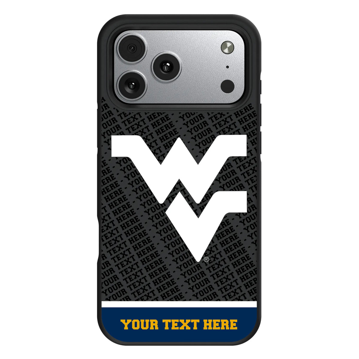 West Virginia University Mountaineers Personalized EndZone Plus iPhone Bump Phone Case for Apple iPhone#Device_iPhone 17 Pro Max