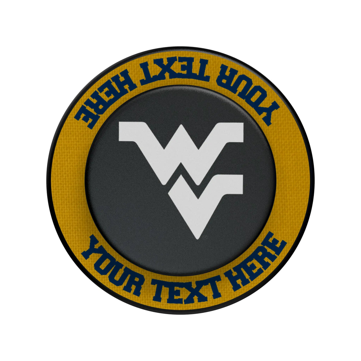 West Virginia University Mountaineers Personalized Endzone Solid Popsockets Round Magnetic