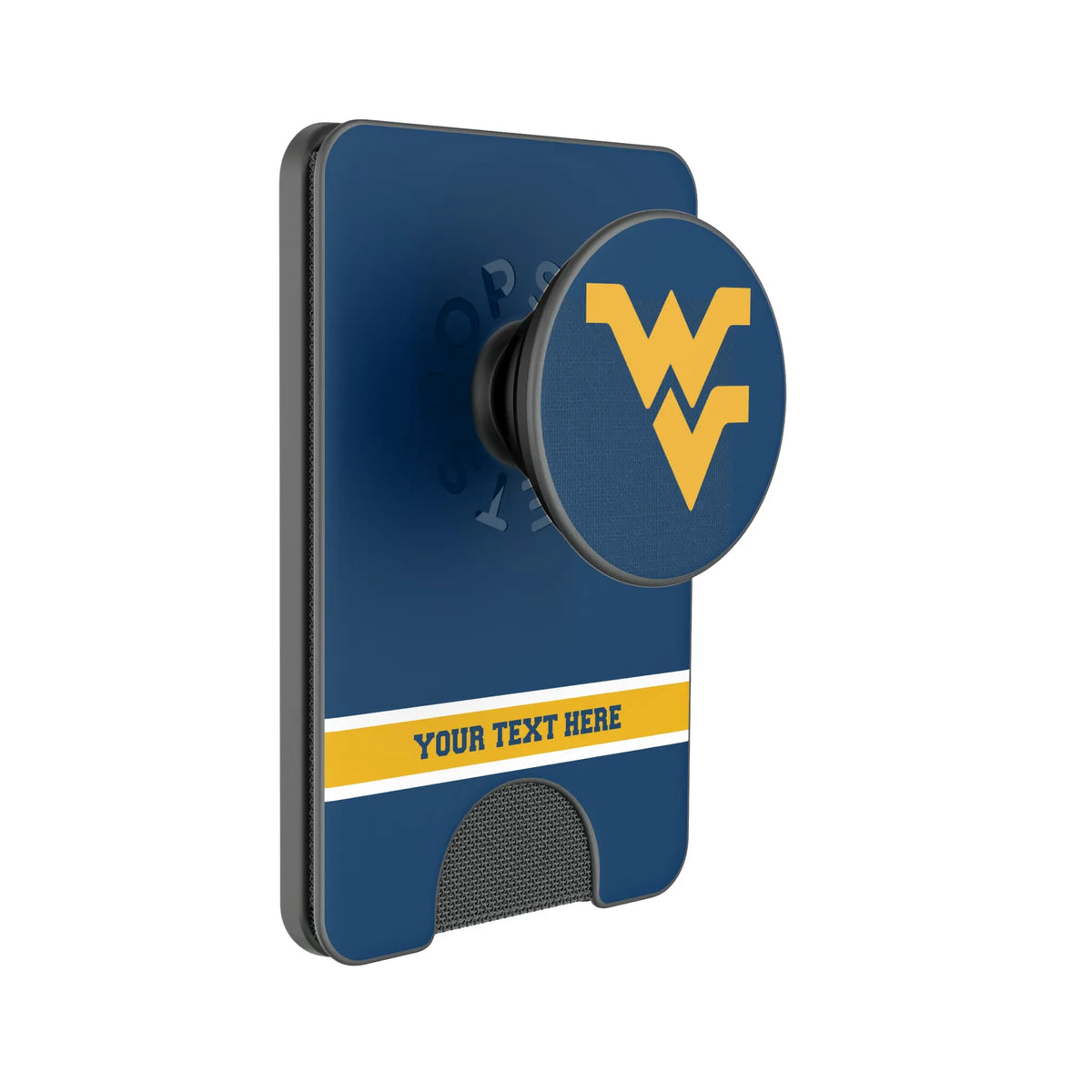 West Virginia University Mountaineers Personalized Endzone Solid Popsockets Wallet Magnetic