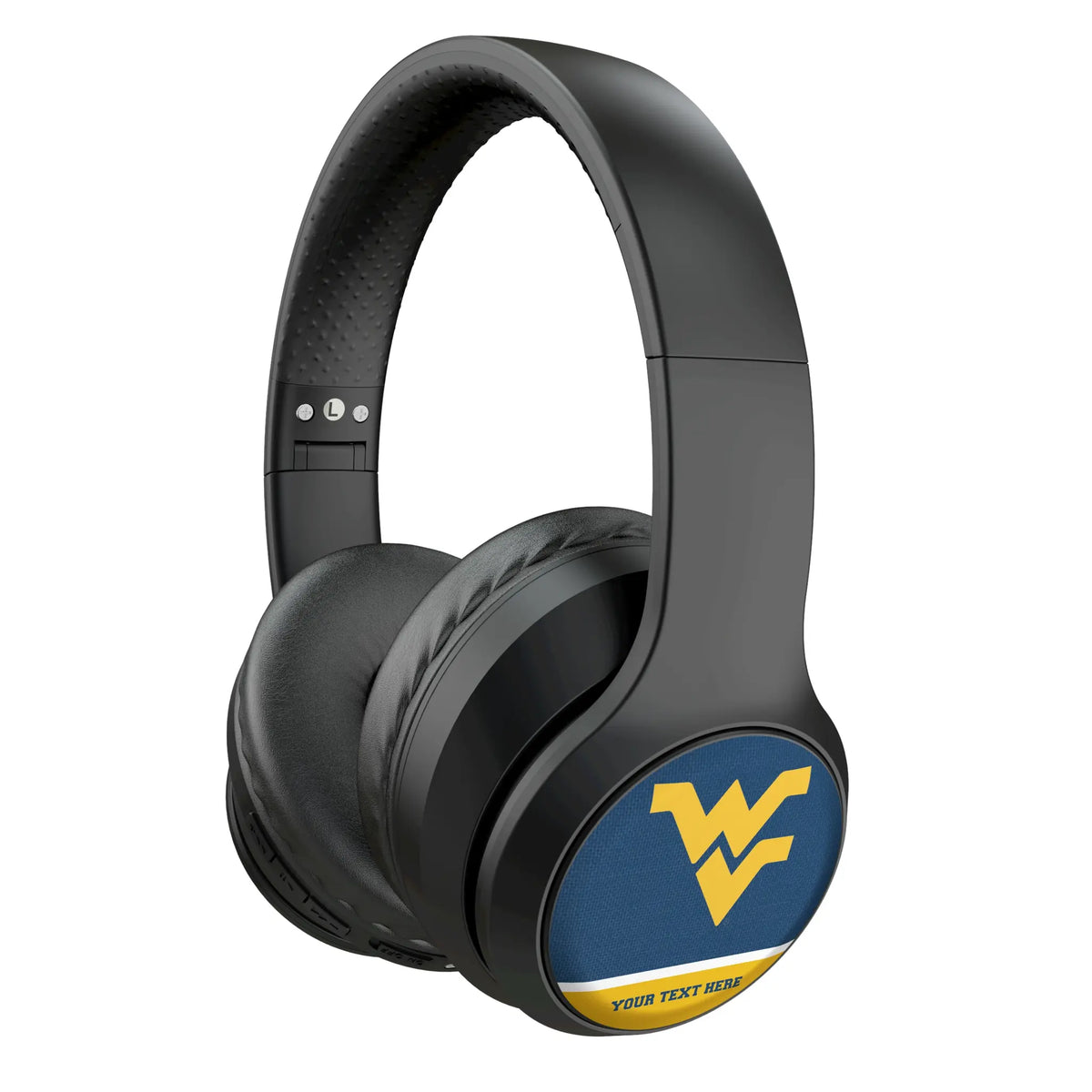 West Virginia University Mountaineers Personalized Endzone Solid Wireless Over-Ear Headphones With Case