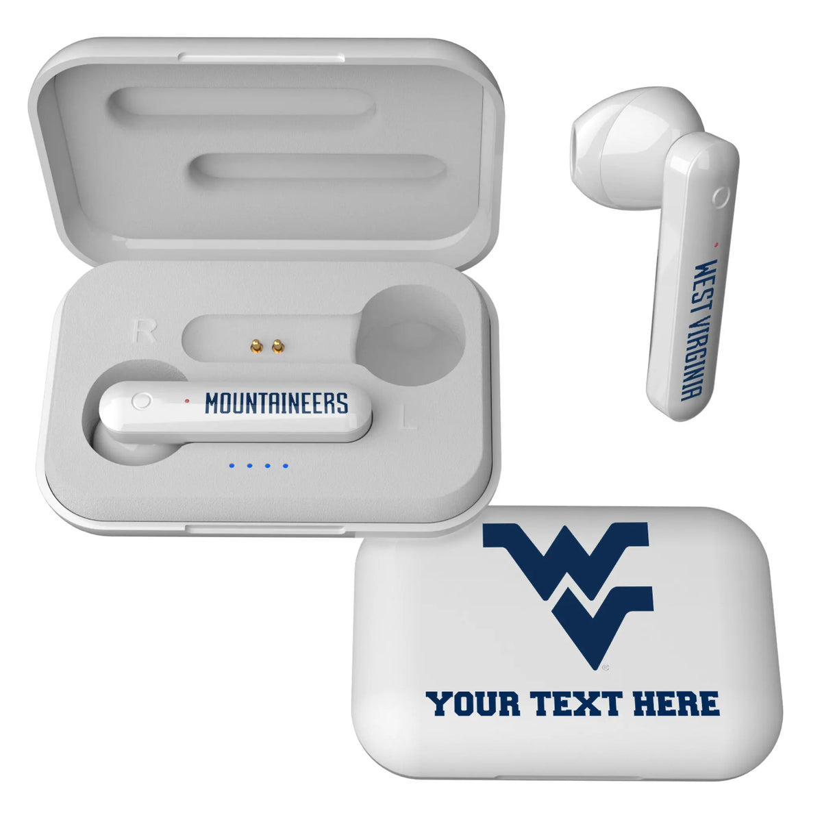West Virginia University Mountaineers Personalized Insignia Wireless TWS Earbuds