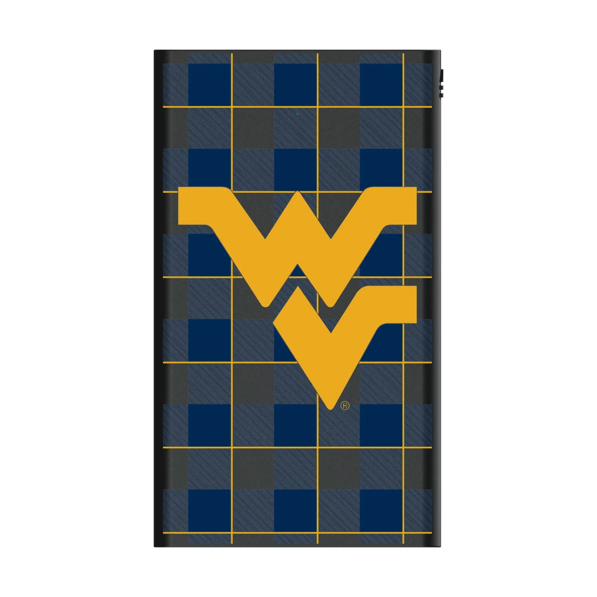 West Virginia University Mountaineers Plaid 5000mAh Flat Power Bank