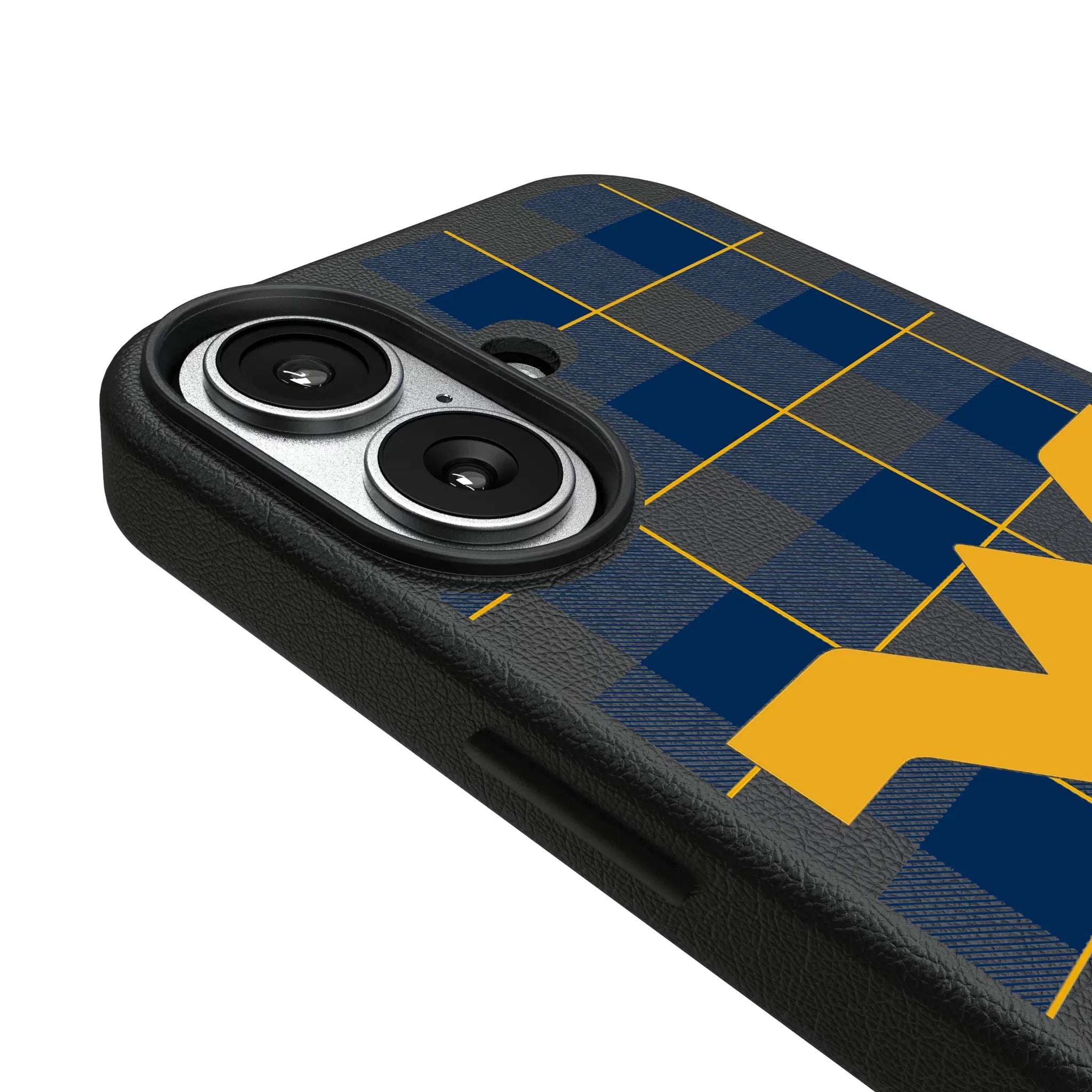 West Virginia University Mountaineers Plaid iPhone MagSafe Compatible Phone Case for Apple iPhone - Detail#Device_iPhone 17