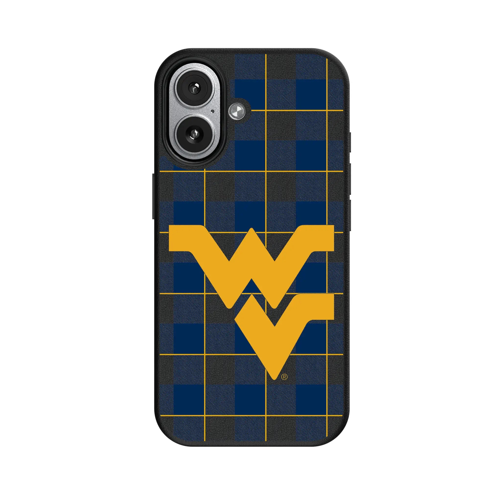 West Virginia University Mountaineers Plaid iPhone MagSafe Compatible Phone Case for Apple iPhone#Device_iPhone 17