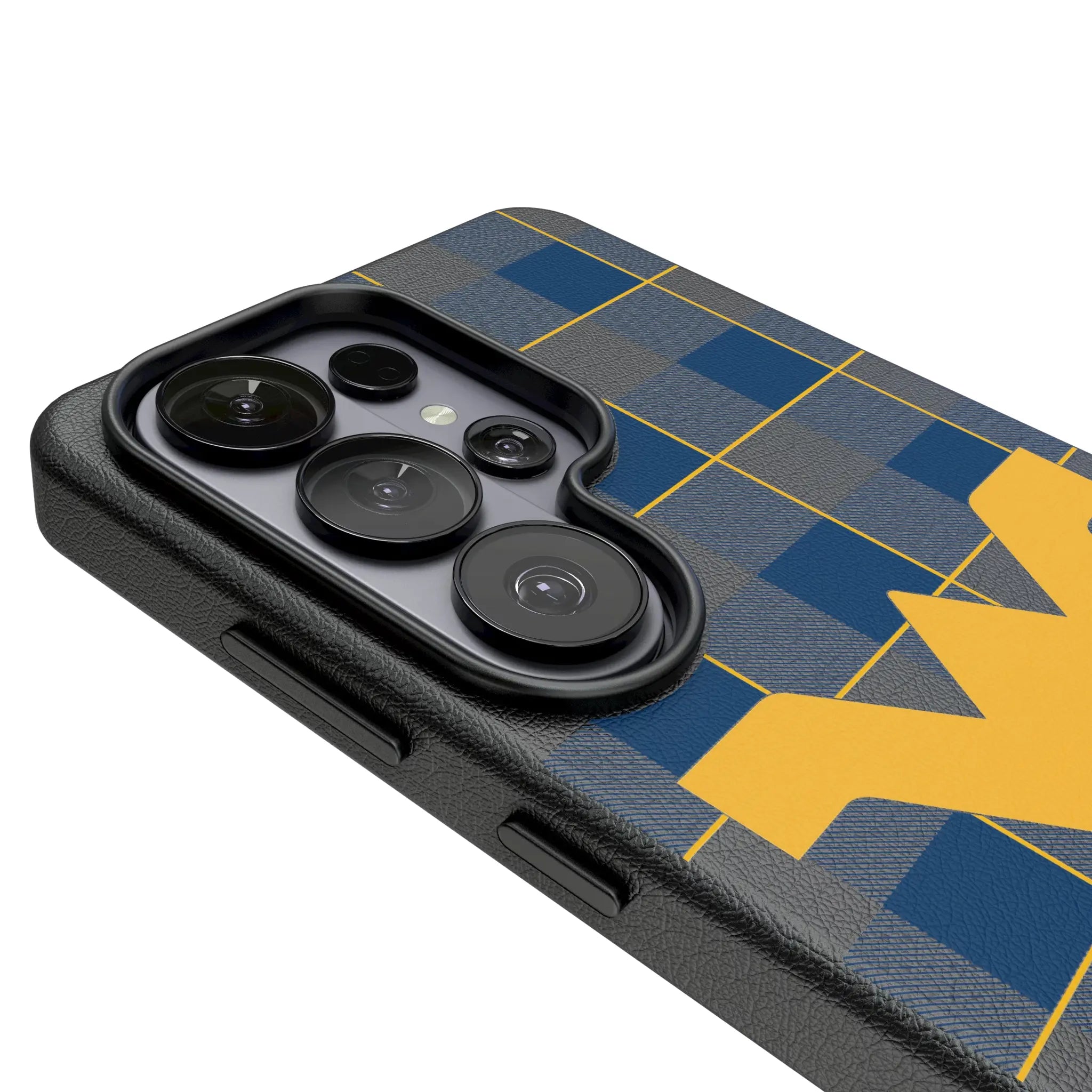 West Virginia University Mountaineers Plaid Galaxy MagSafe Compatible Phone Case for Samsung Galaxy - Detail#Device_Galaxy S26 Ultra