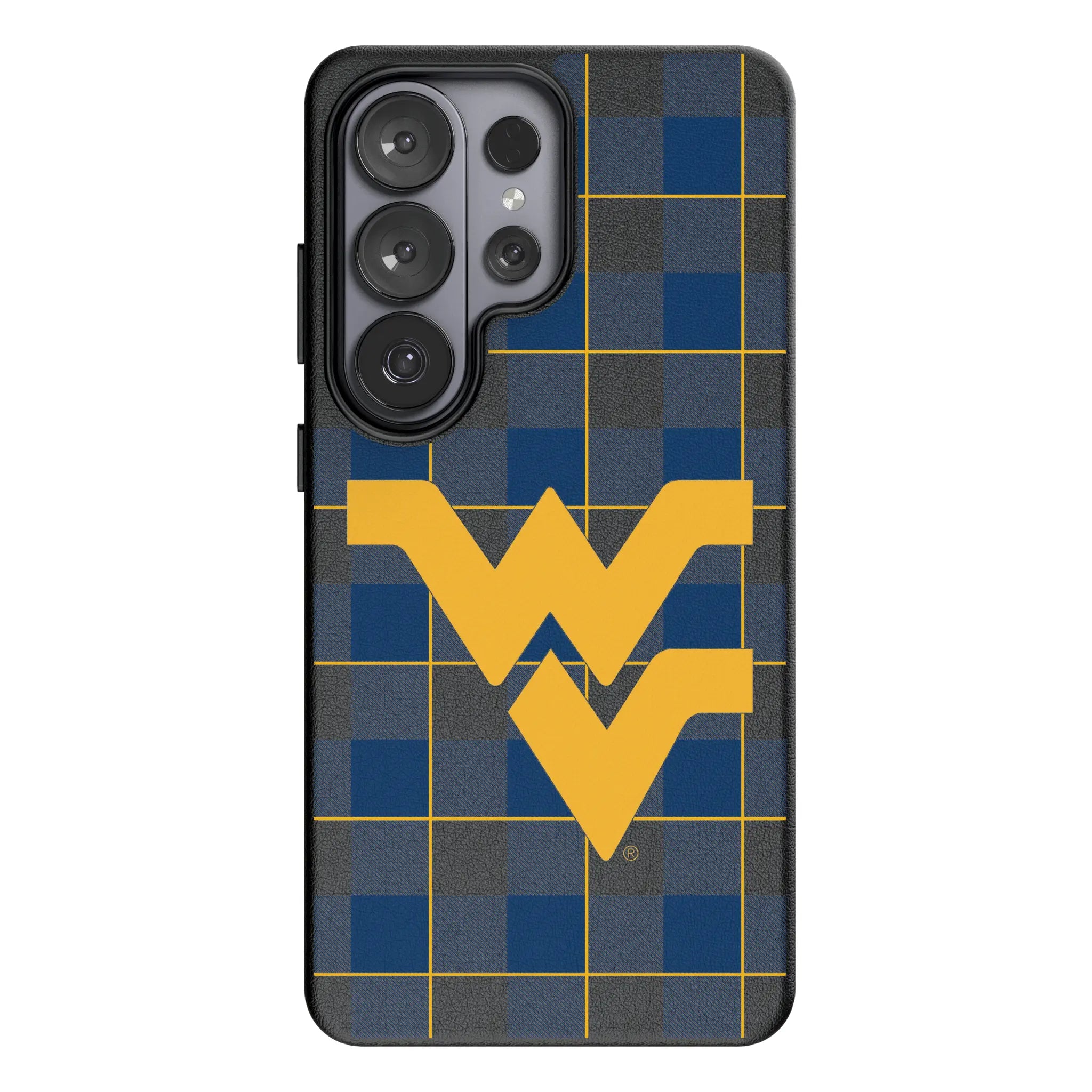 West Virginia University Mountaineers Plaid Galaxy MagSafe Compatible Phone Case for Samsung Galaxy#Device_Galaxy S26 Ultra