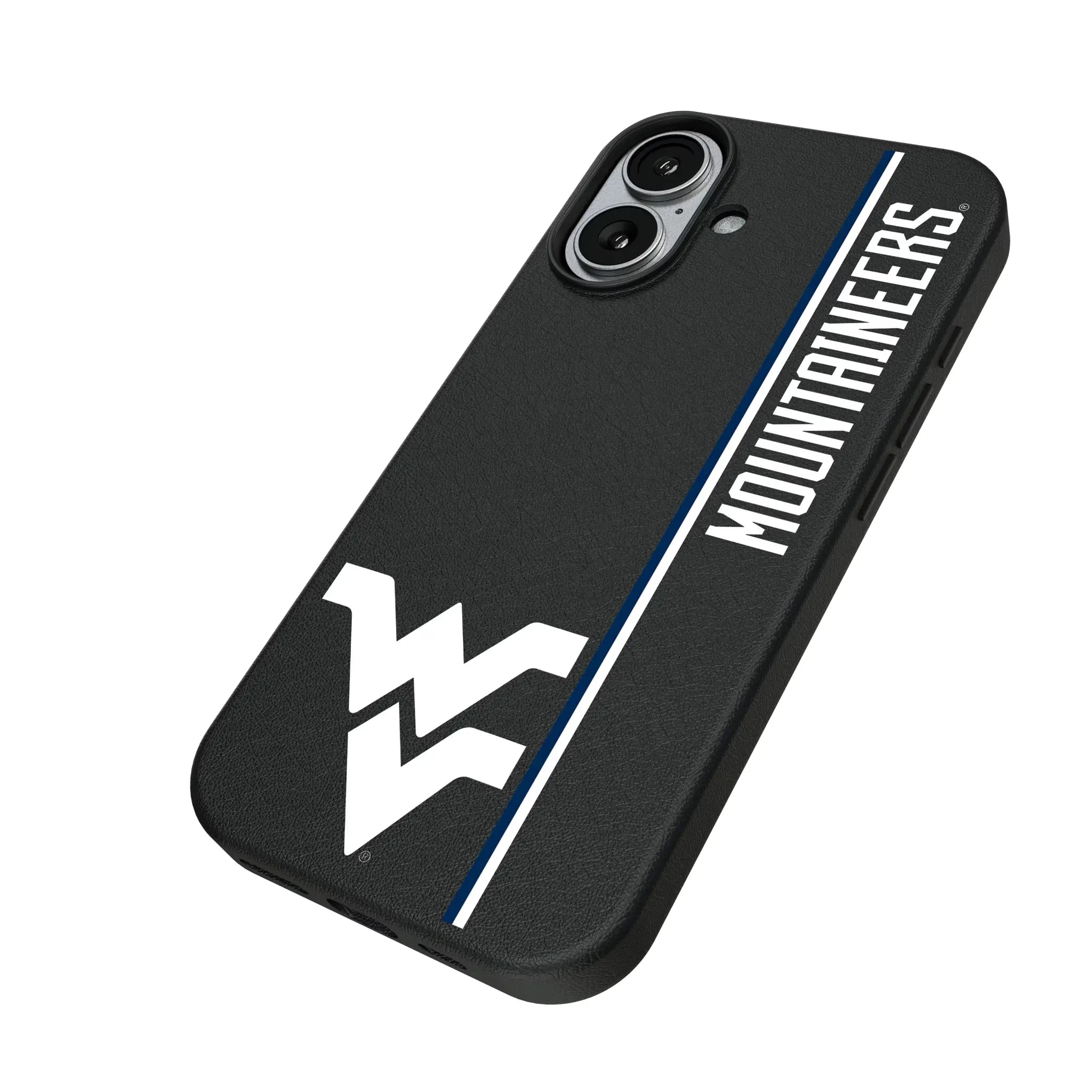 West Virginia University Mountaineers Sidebar iPhone MagSafe Compatible Phone Case for Apple iPhone - Isometric View#Device_iPhone 17