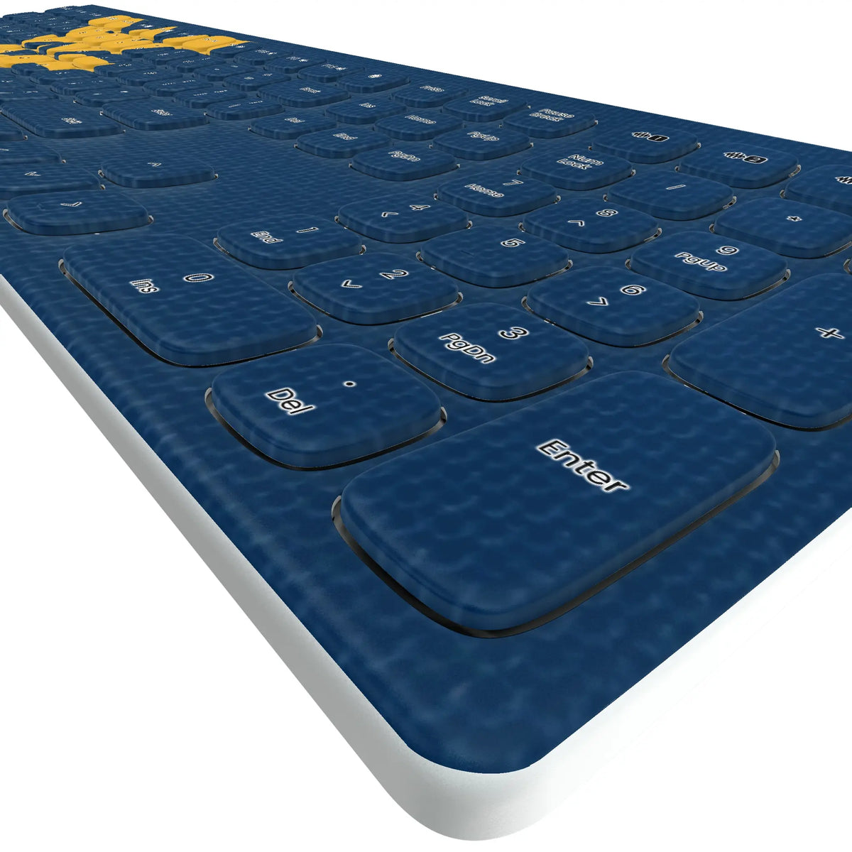 West Virginia University Mountaineers Solid KKB605 Curved Wireless Keyboard - Detail