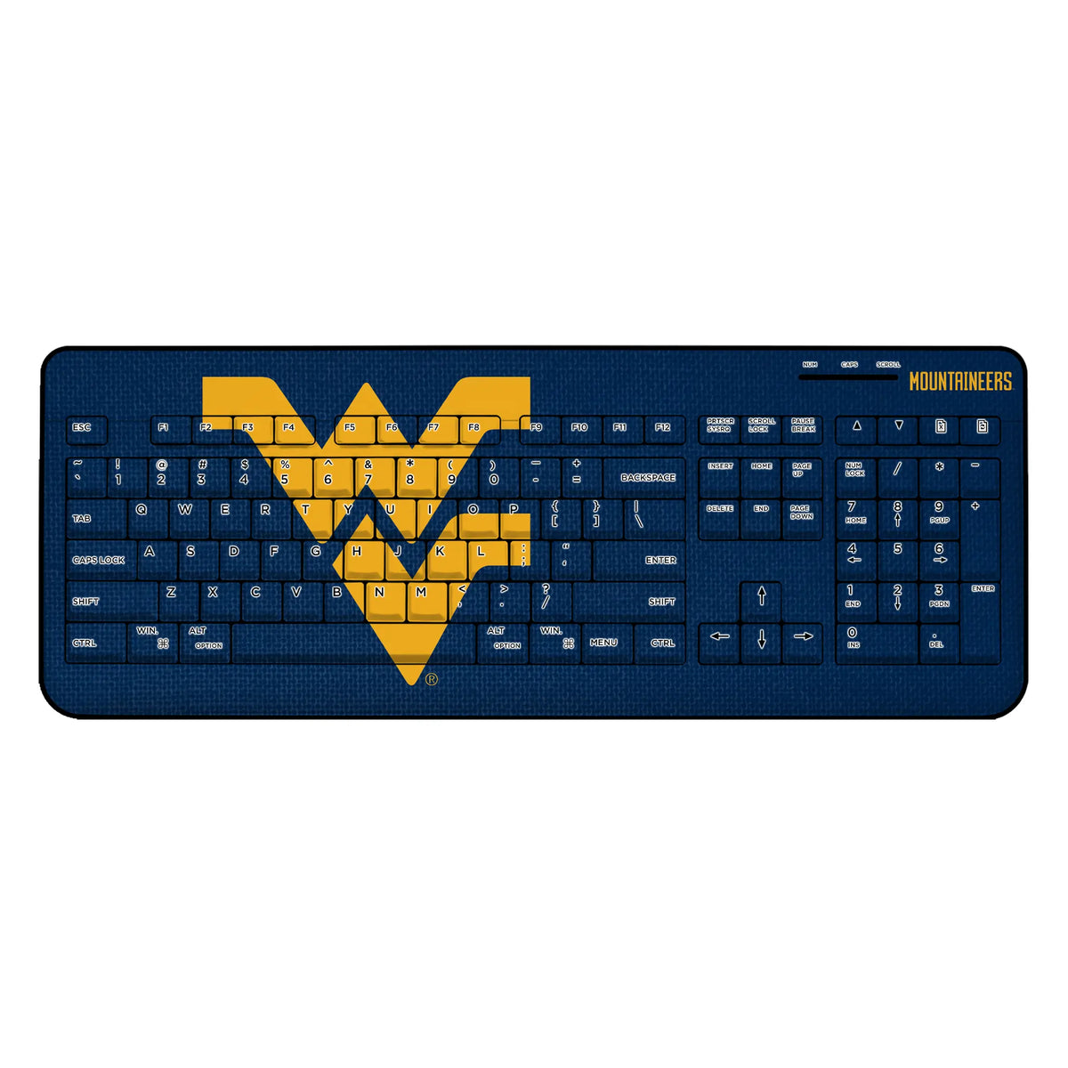 West Virginia University Mountaineers Solid Wireless USB Keyboard