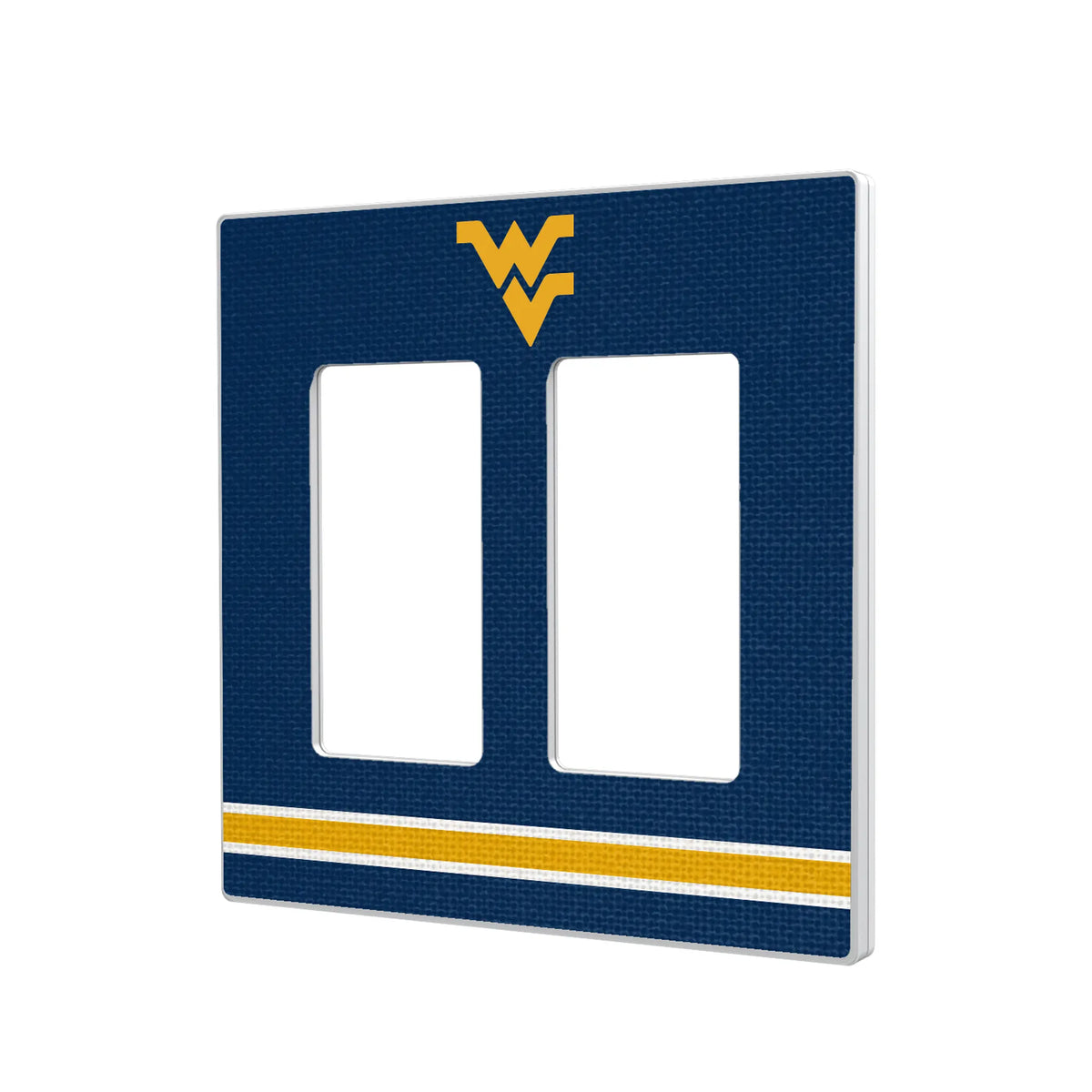 West Virginia University Mountaineers Stripe Hidden-Screw Light Switch Plate#Style_Double Rocker