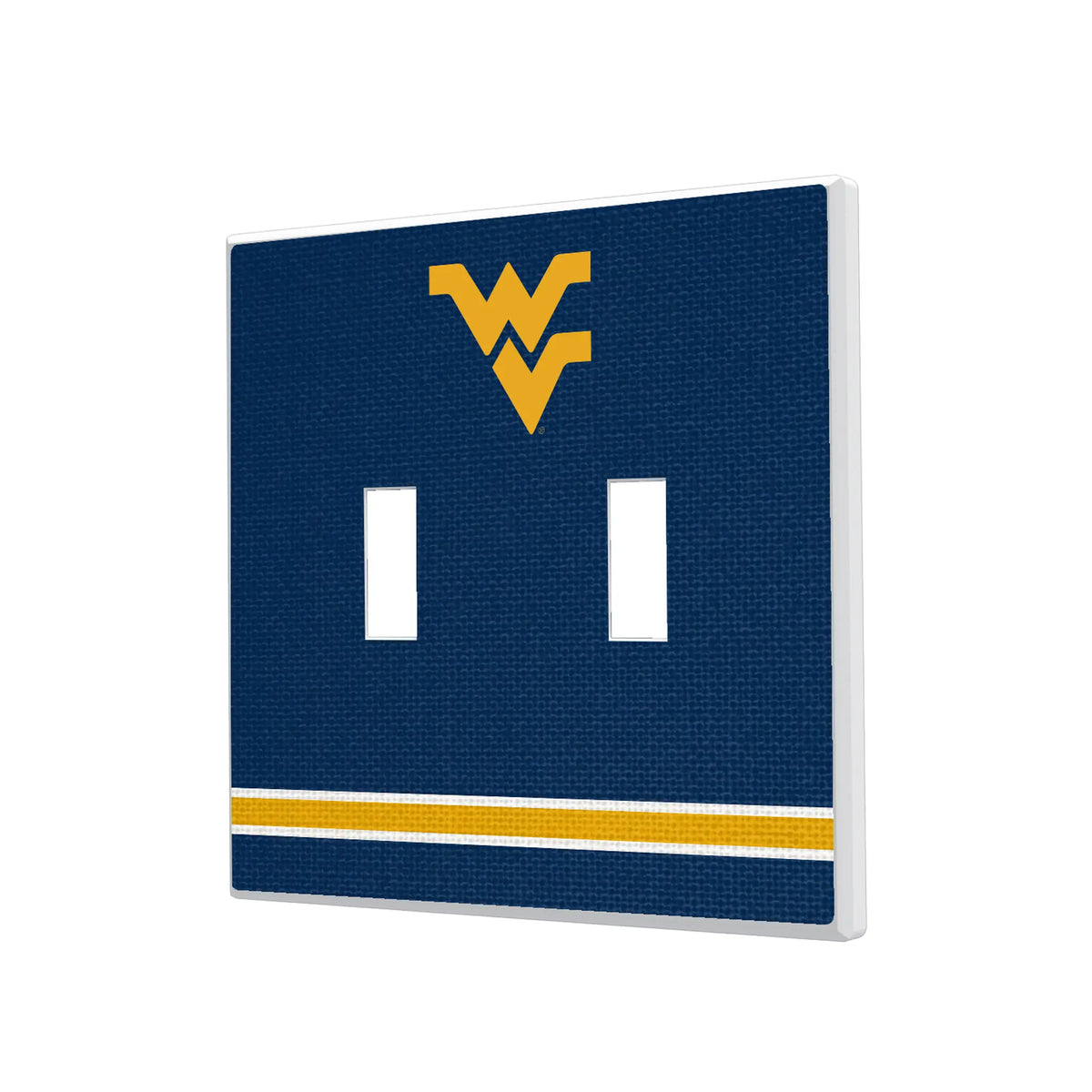 West Virginia University Mountaineers Stripe Hidden-Screw Light Switch Plate#Style_Double Toggle