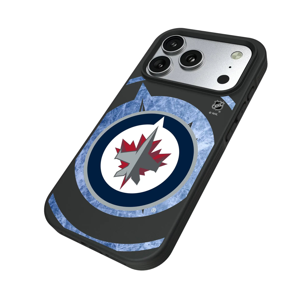 Winnipeg Jets Ice Tilt iPhone Bump Phone Case for Apple iPhone - Isometric View#Device_iPhone 17 Pro