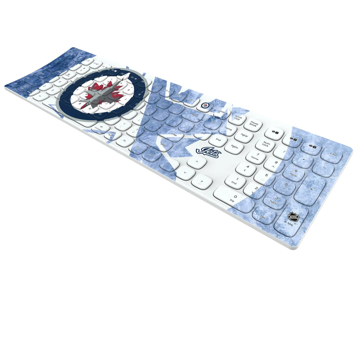 Winnipeg Jets Ice Tilt KKB605 Curved Wireless Keyboard - Isometric View