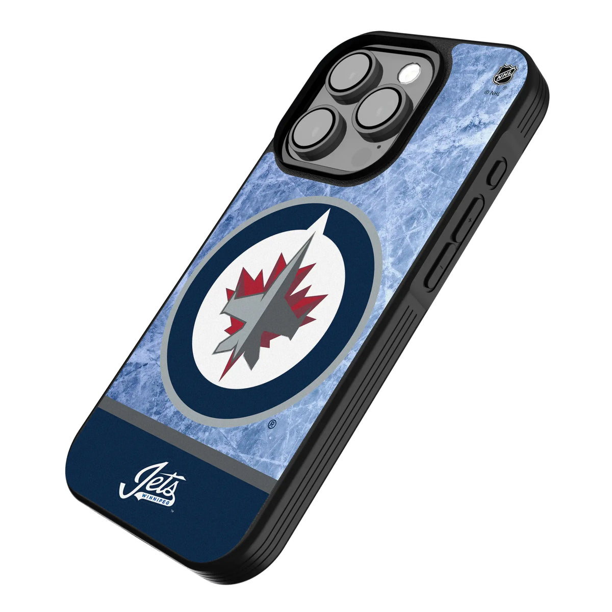 Winnipeg Jets Ice Wordmark iPhone Bump Phone Case for Apple iPhone - Isometric View