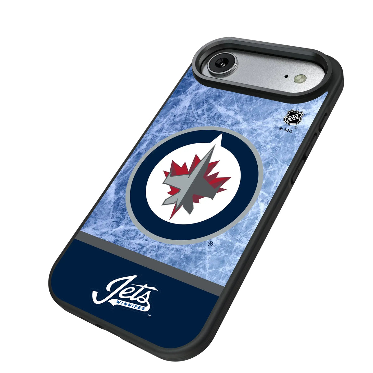 Winnipeg Jets Ice Wordmark iPhone Bump Phone Case for Apple iPhone - Isometric View#Device_iPhone Air