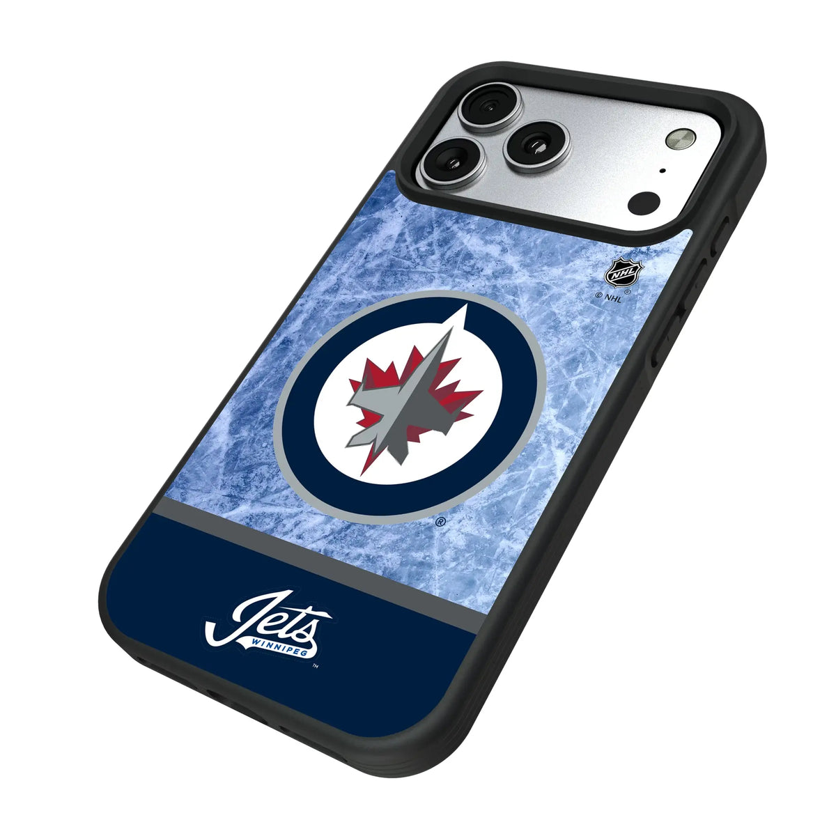 Winnipeg Jets Ice Wordmark iPhone Bump Phone Case for Apple iPhone - Isometric View#Device_iPhone 17 Pro Max